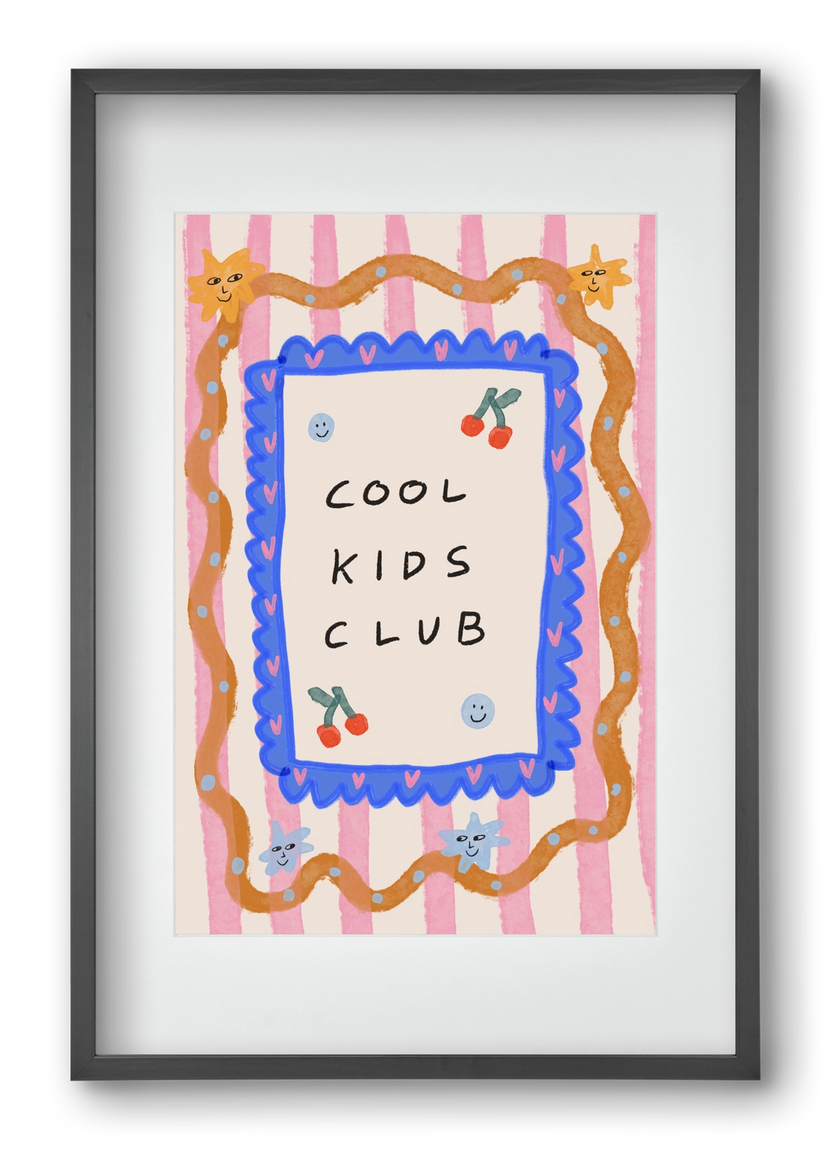 Cool Kids Club , 40x60 cm (30x45 cm), Fekete keret, paszpartuval