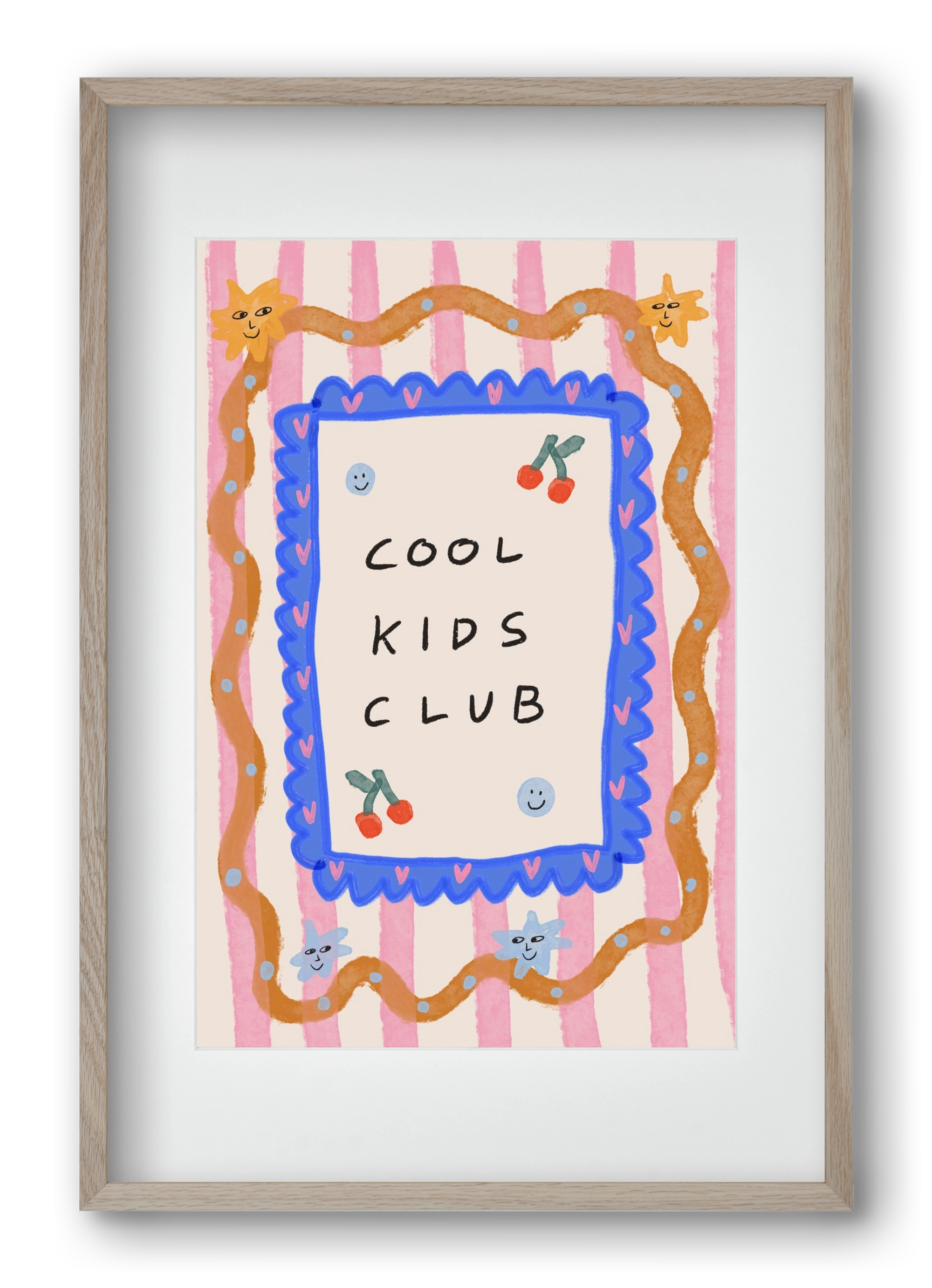 Cool Kids Club , 40x60 cm (30x45 cm), Tölgy keret, paszpartuval