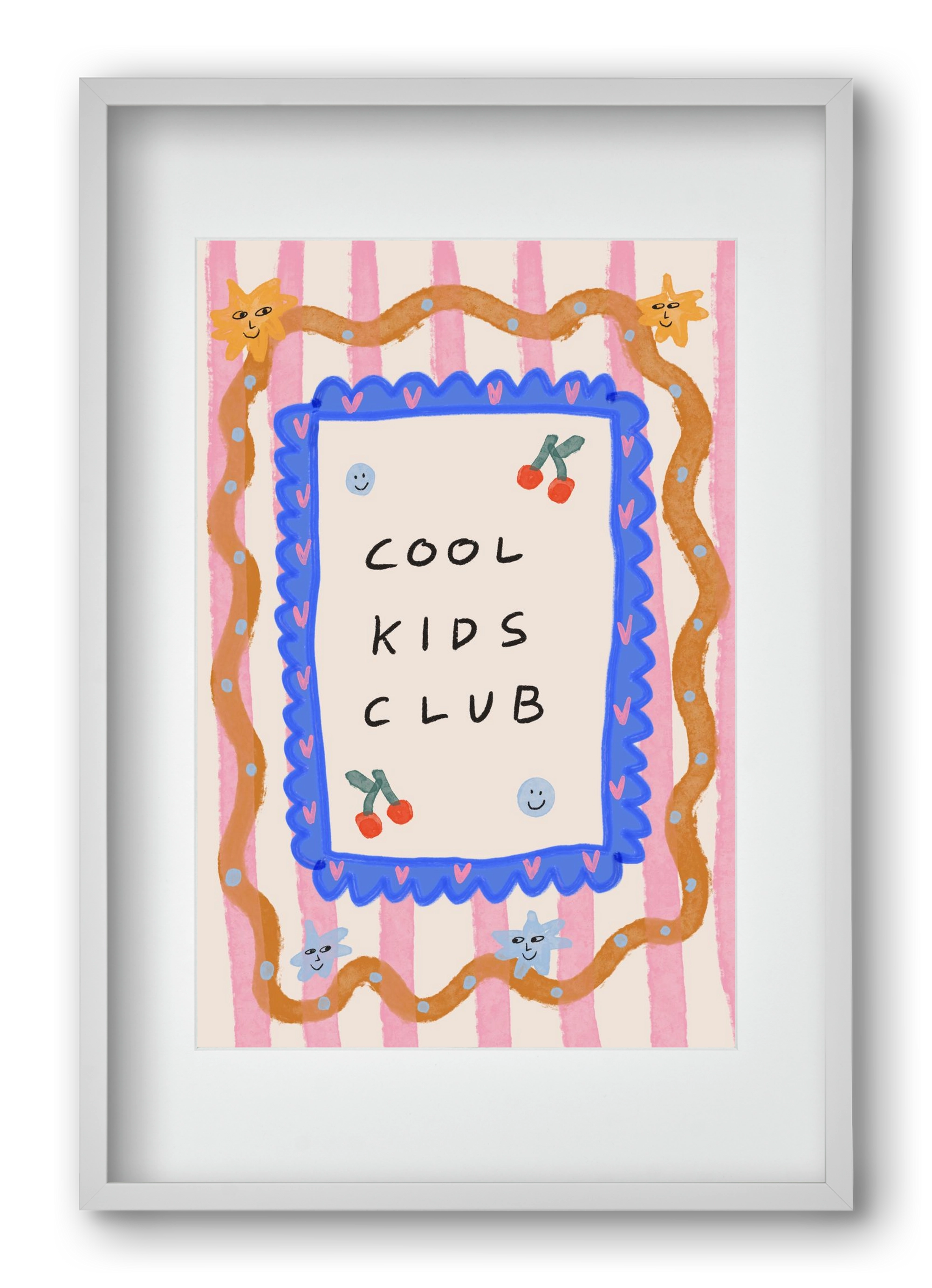 Cool Kids Club , 40x60 cm (30x45 cm), Fehér keret, paszpartuval