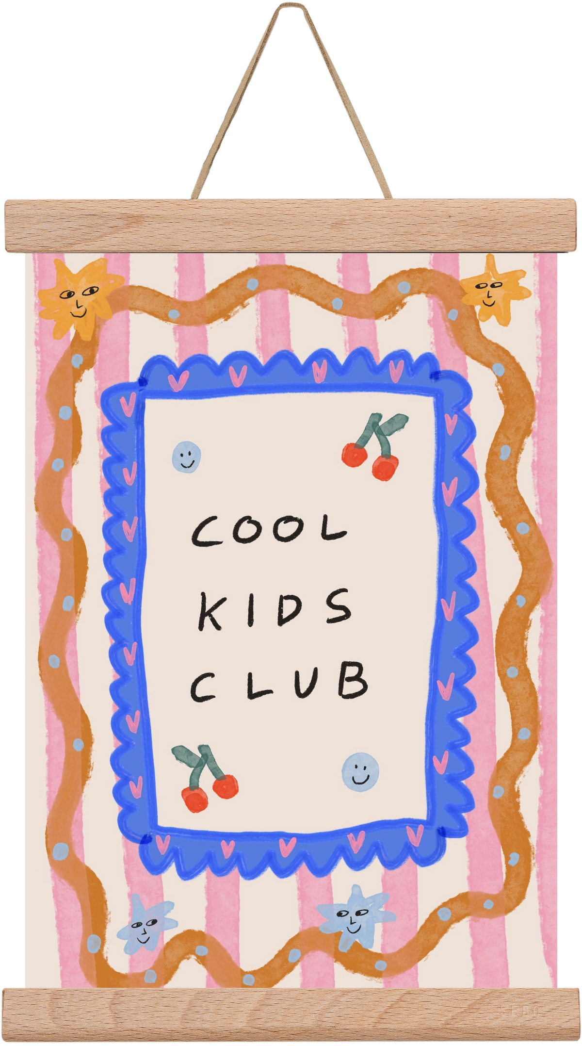 Cool Kids Club , 20x30 cm (20x30 cm), Tölgy akasztó