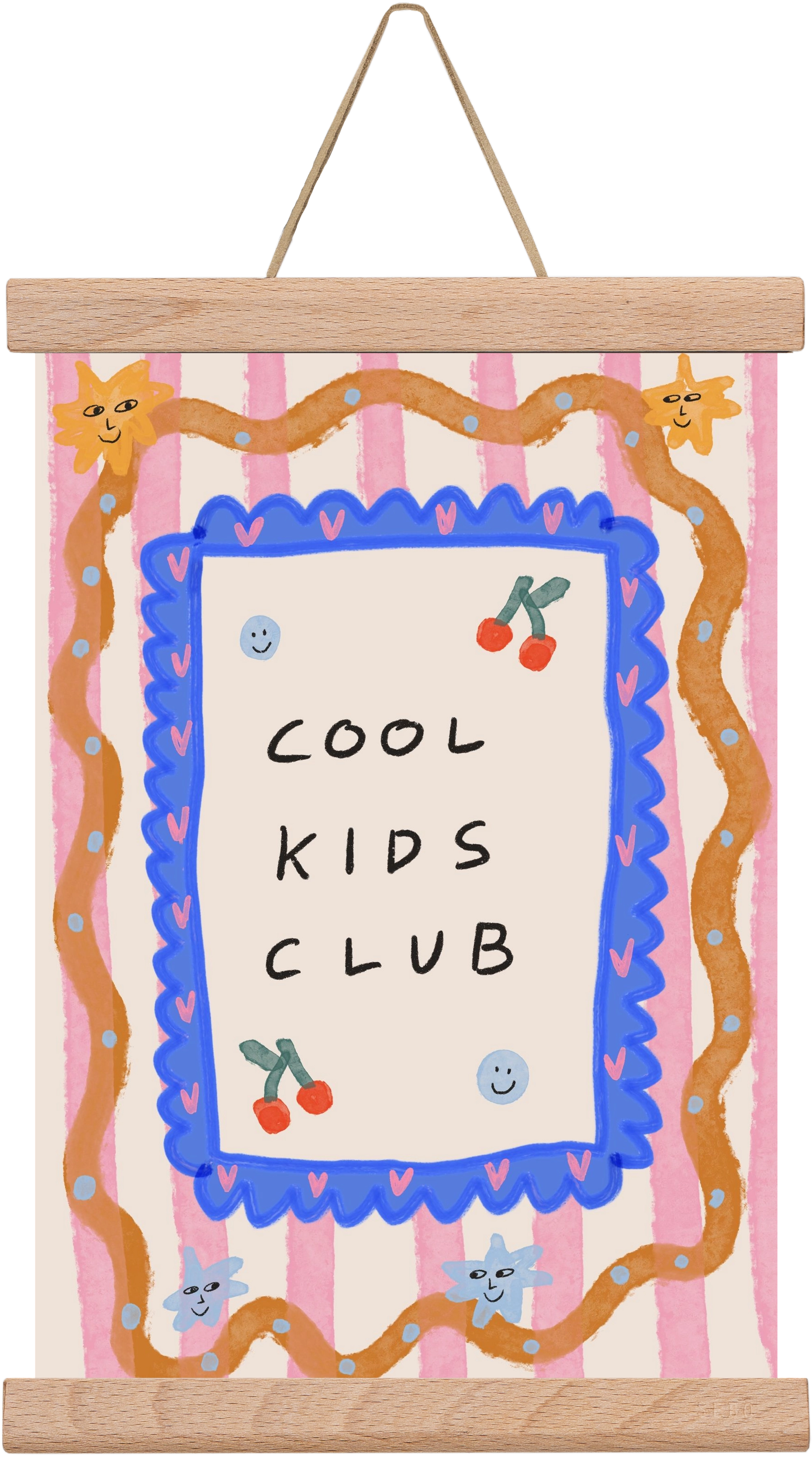 Cool Kids Club , 20x30 cm (20x30 cm), Tölgy akasztó