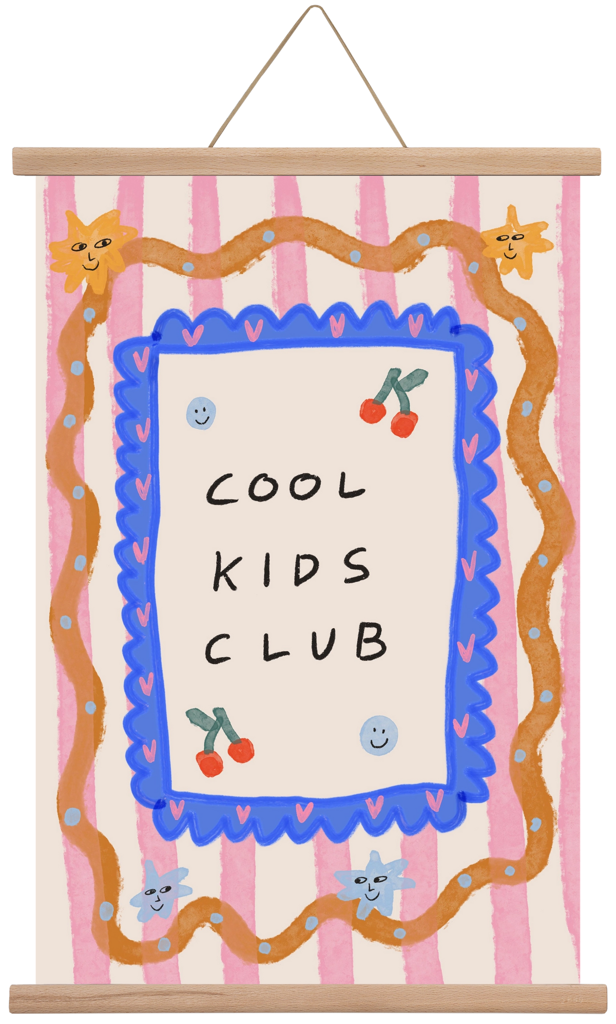 Cool Kids Club , 40x60 cm (40x60 cm), Tölgy akasztó