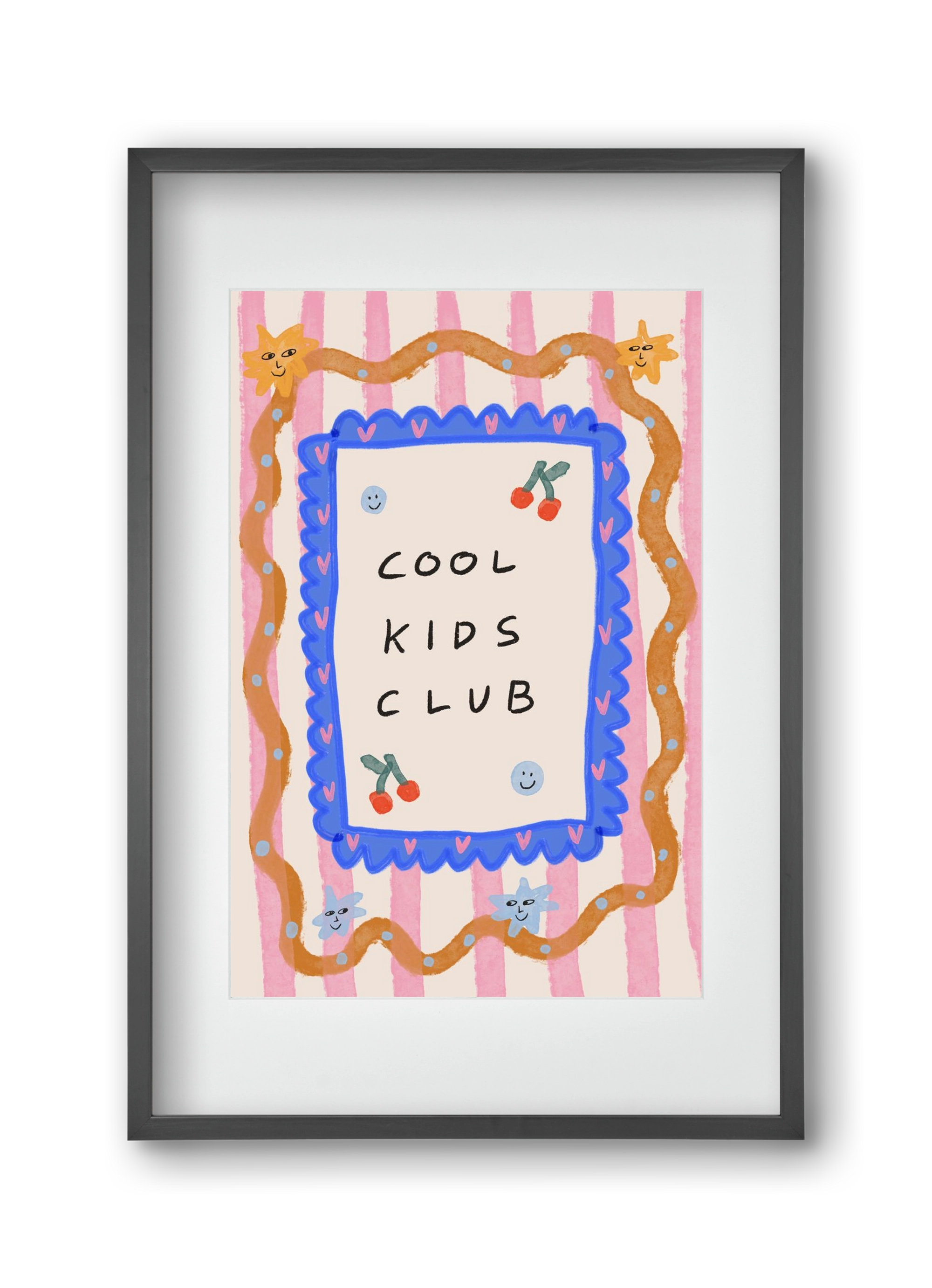 Cool Kids Club , 30x45 cm (20x30 cm), Fekete keret, paszpartuval