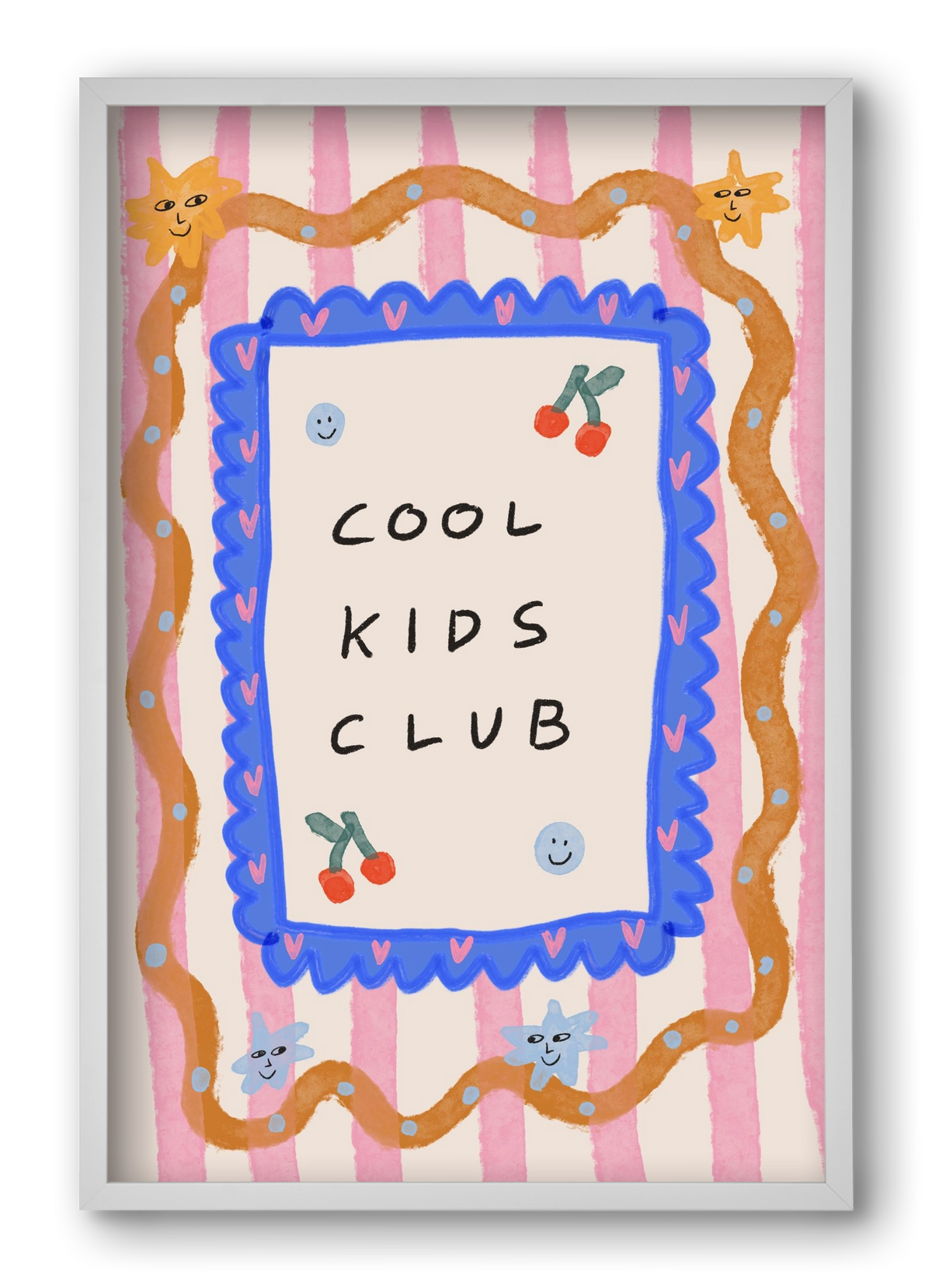 Cool Kids Club , 40x60 cm (40x60 cm), Fehér keret