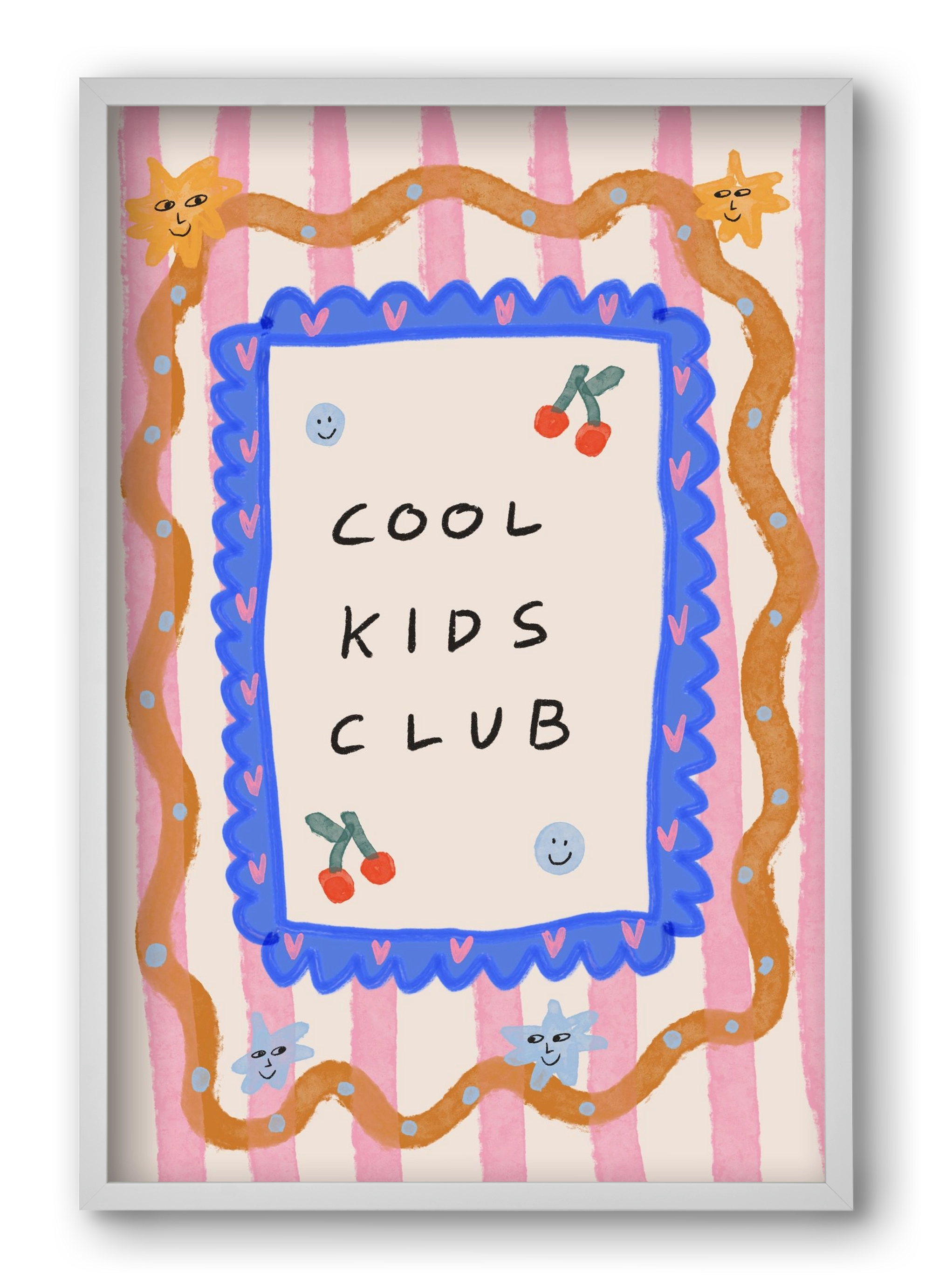 Cool Kids Club , 40x60 cm (40x60 cm), Fehér keret