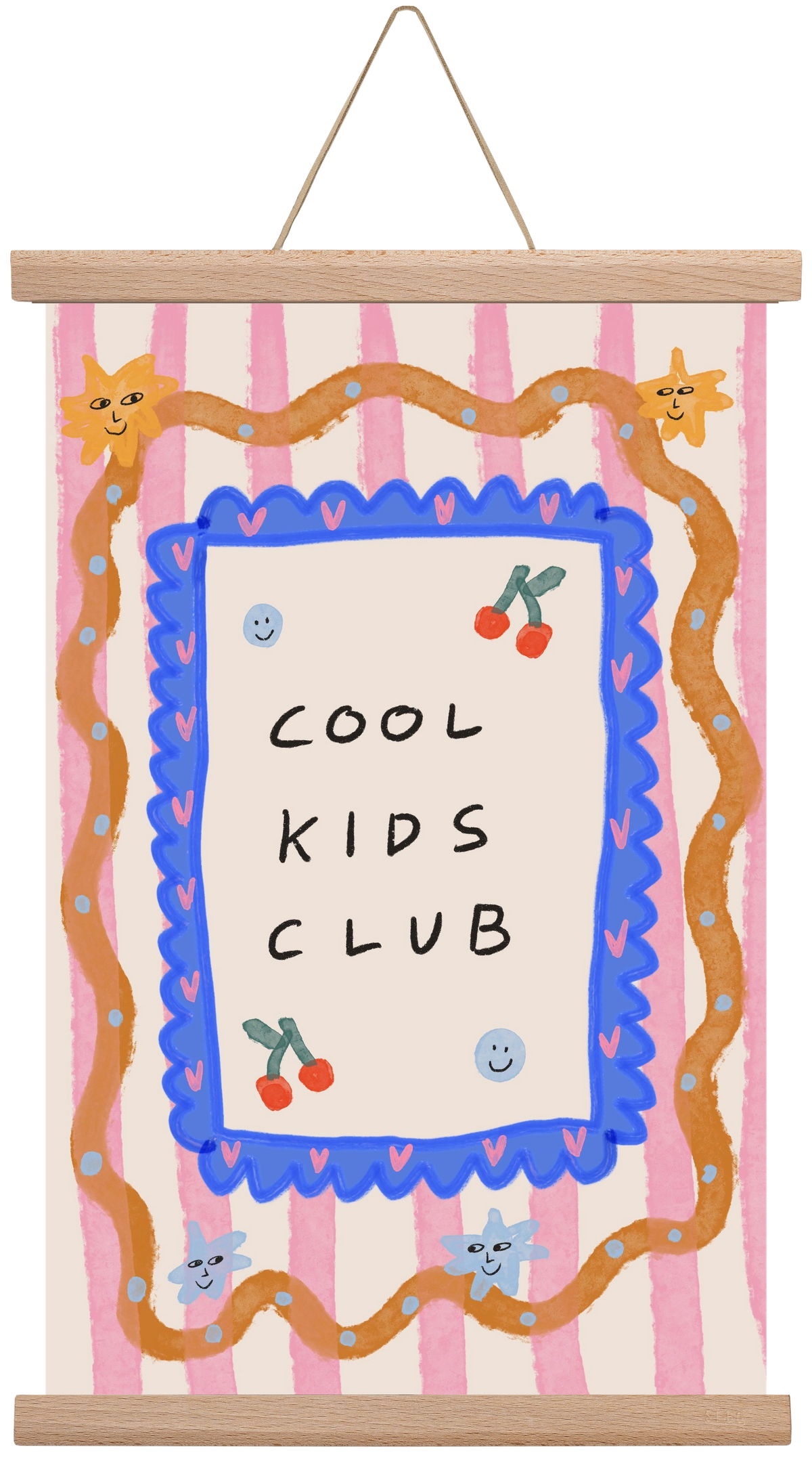 Cool Kids Club , 30x45 cm (30x45 cm), Tölgy akasztó