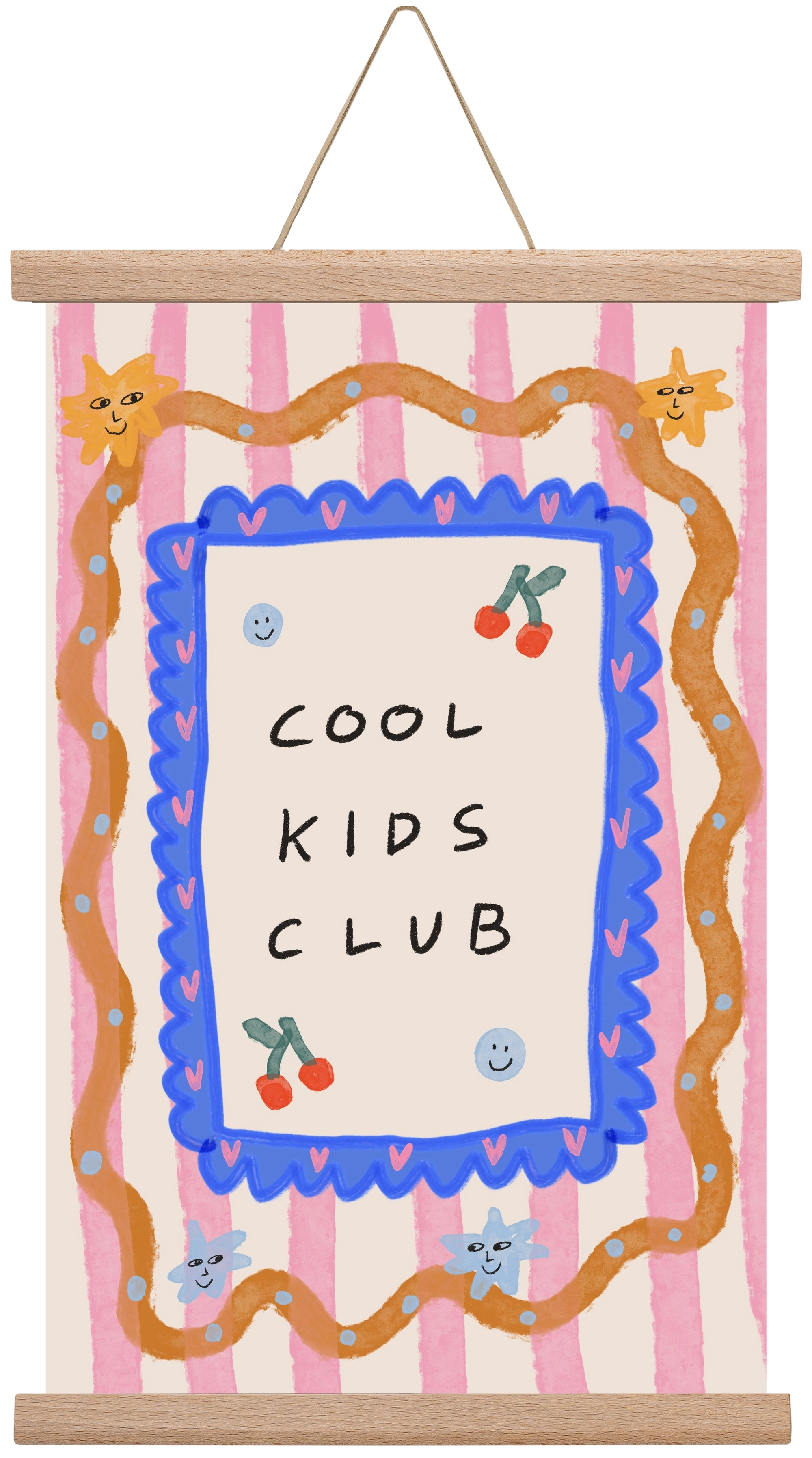 Cool Kids Club , 30x45 cm (30x45 cm), Tölgy akasztó