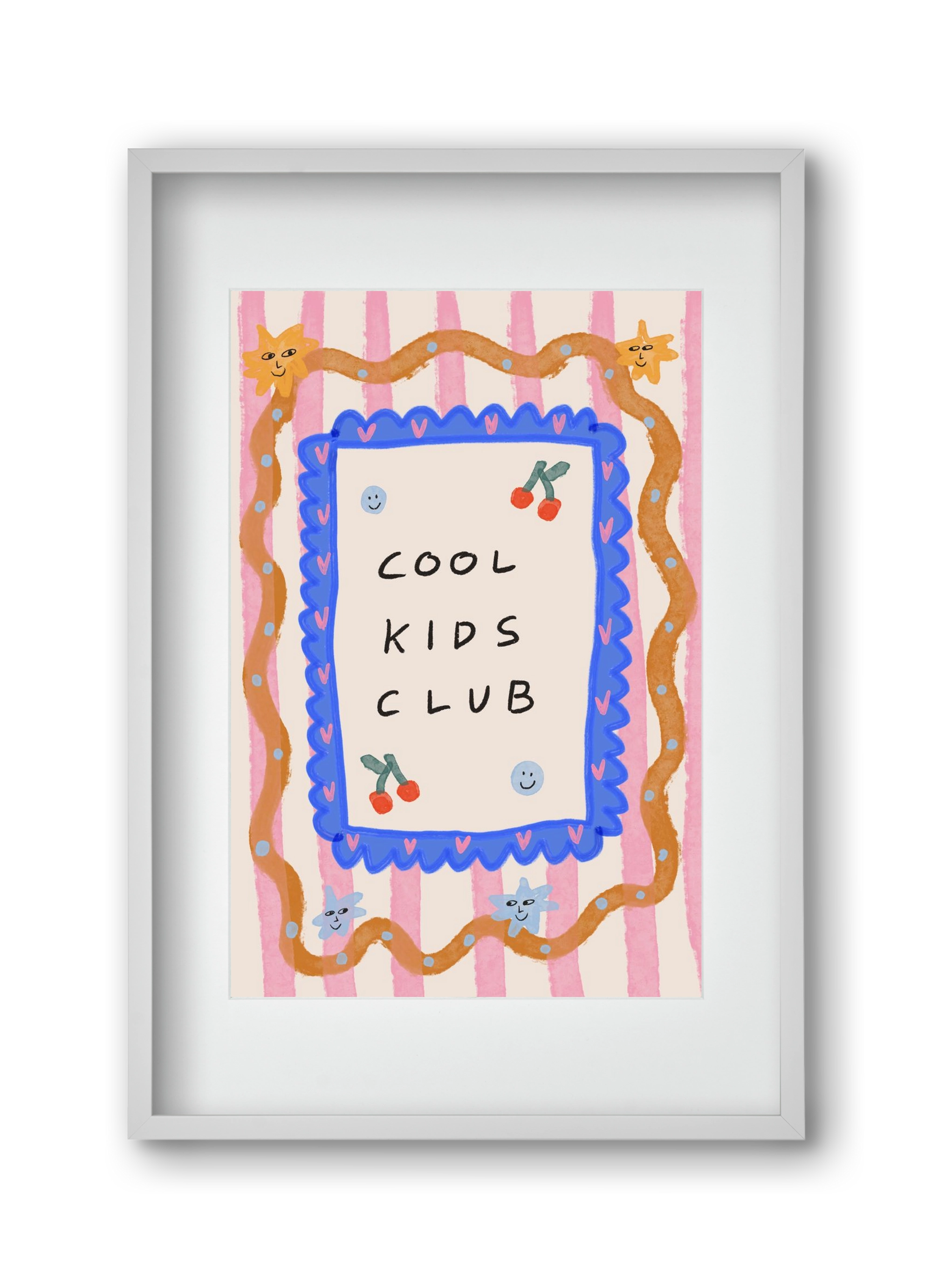 Cool Kids Club , 30x45 cm (20x30 cm), Fehér keret, paszpartuval