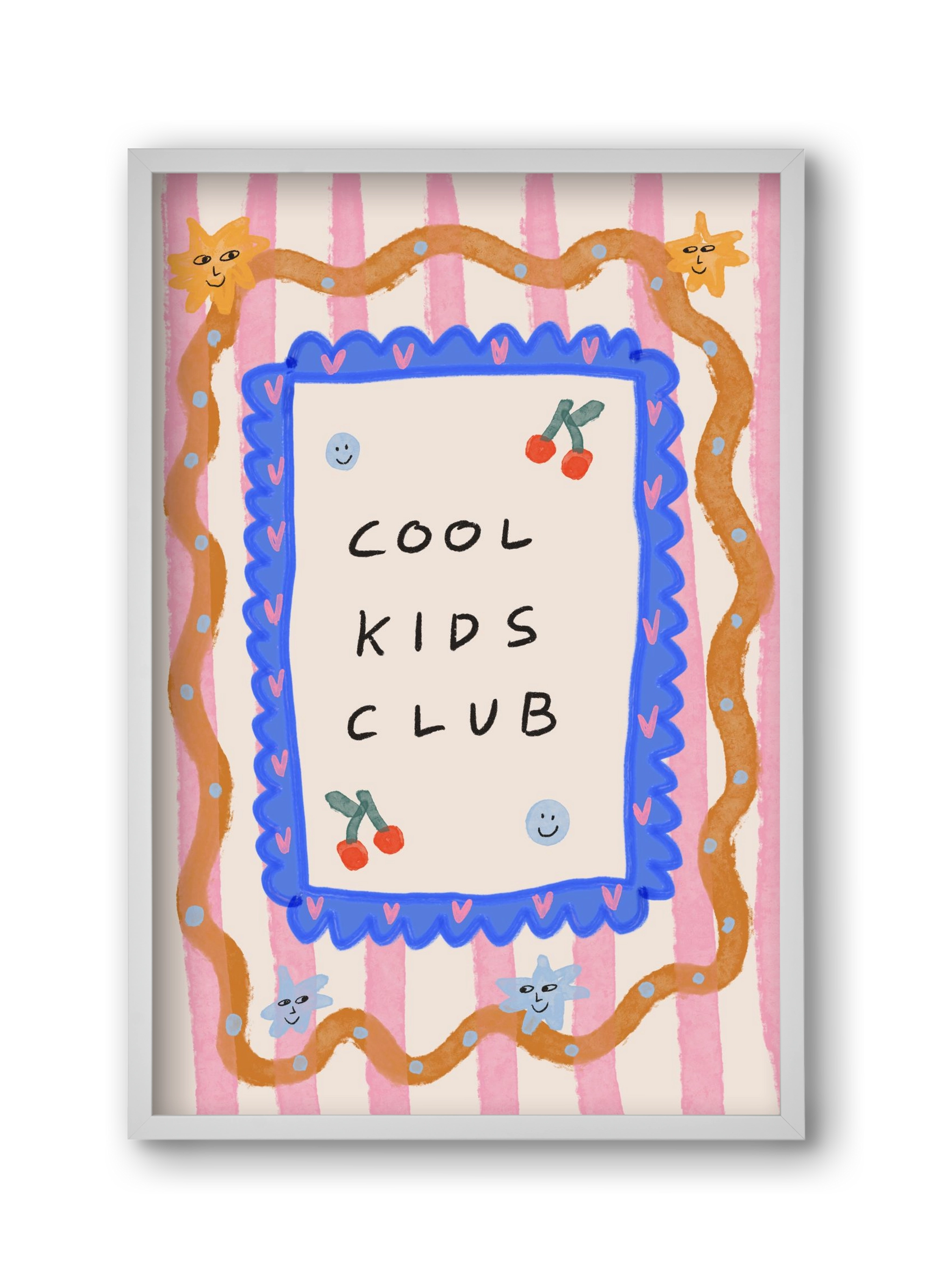 Cool Kids Club , 30x45 cm (30x45 cm), Fehér keret