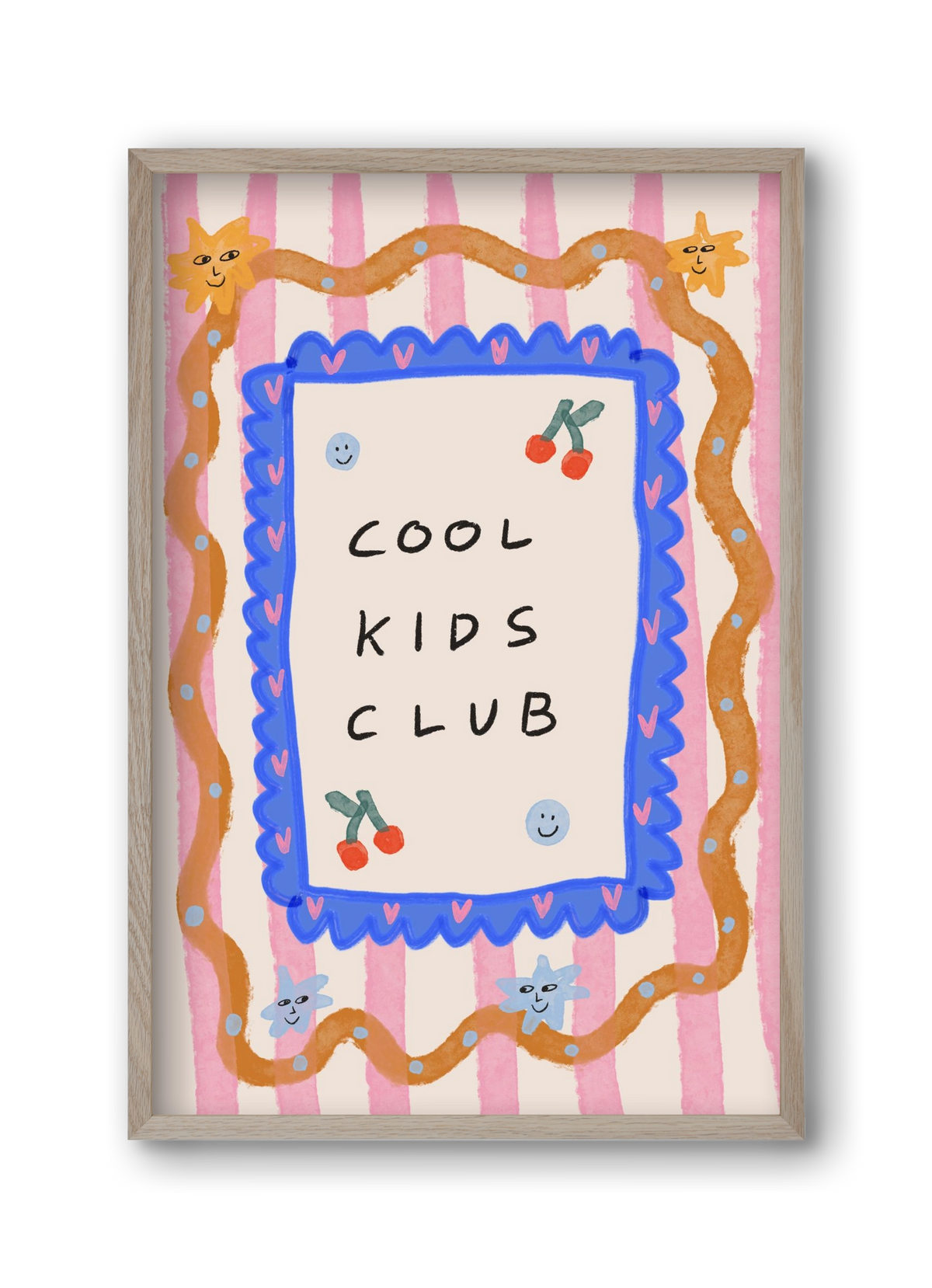 Cool Kids Club , 30x45 cm (30x45 cm), Tölgy keret
