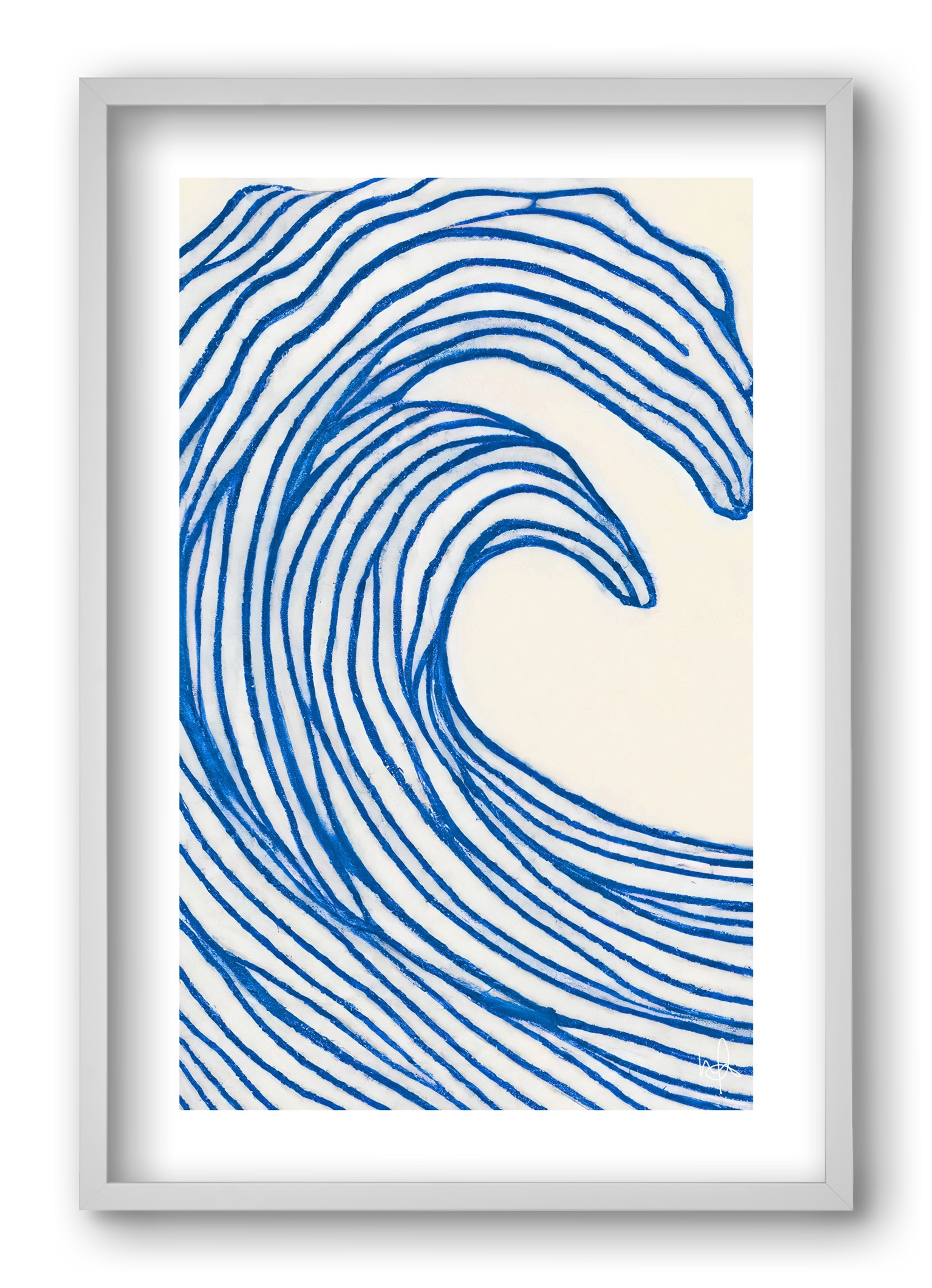 Wavy lines , 40x60 cm (40x60 cm), Fehér keret