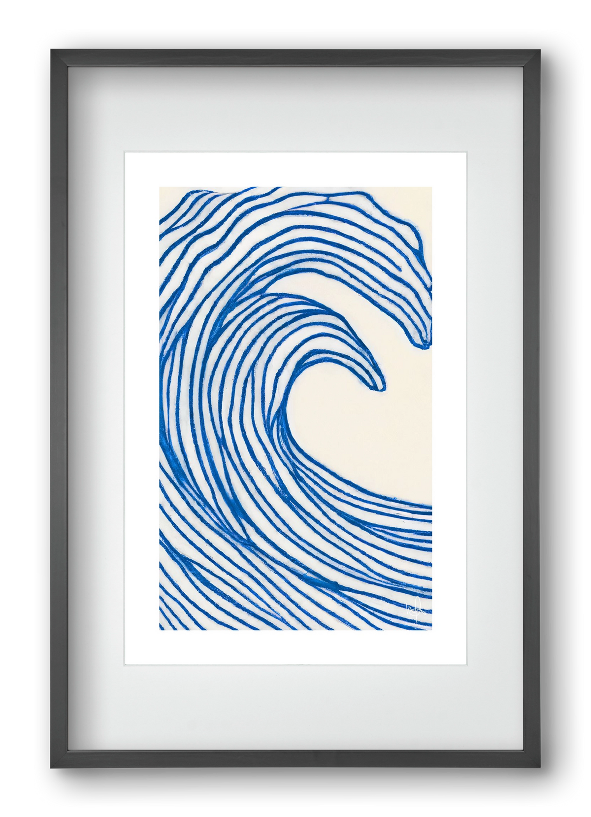 Wavy lines , 40x60 cm (30x45 cm), Fekete keret, paszpartuval