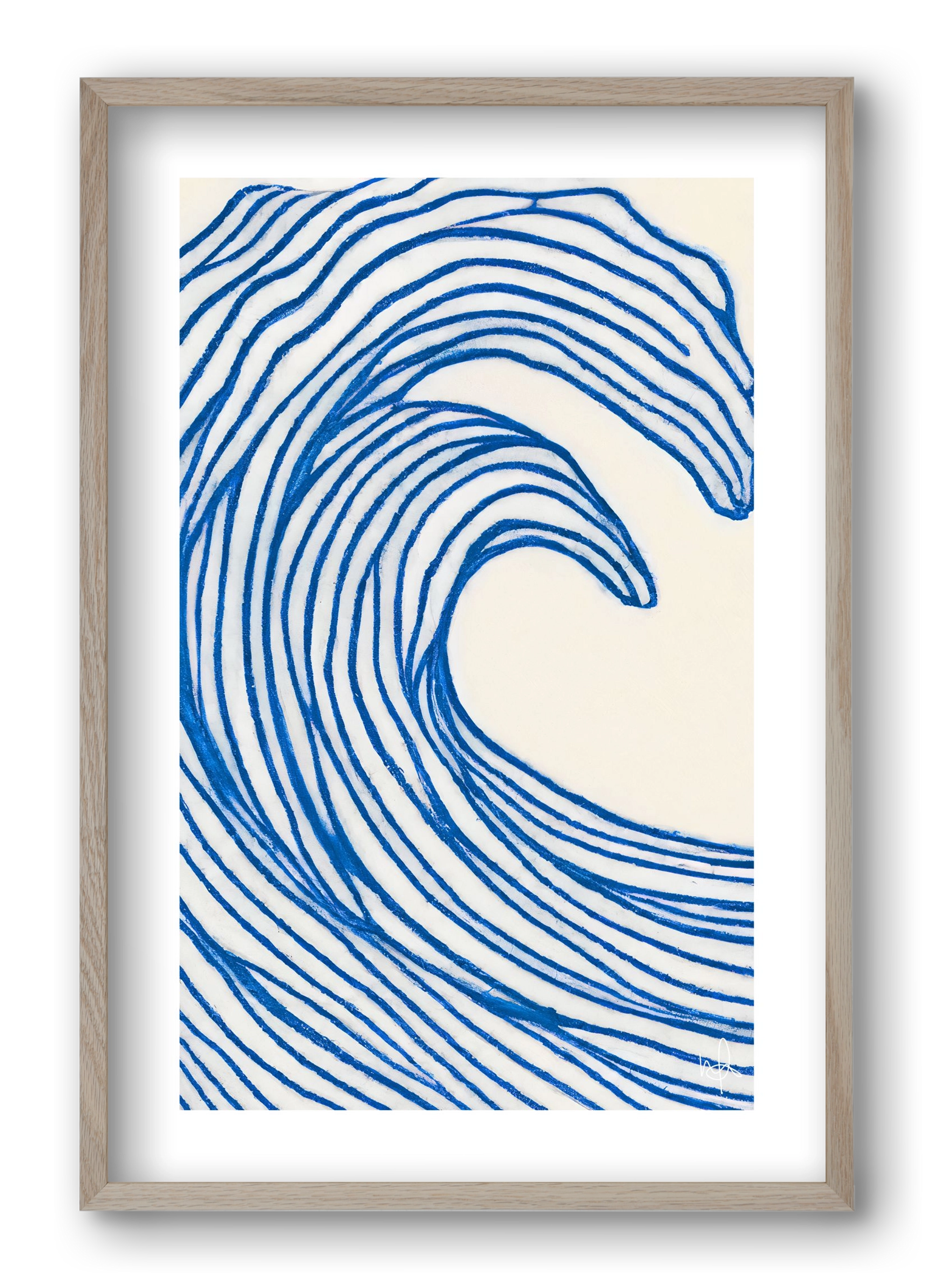 Wavy lines , 40x60 cm (40x60 cm), Tölgy keret