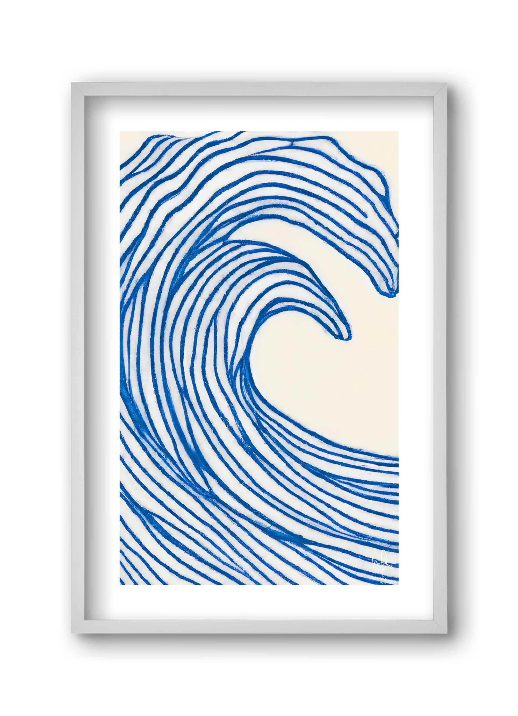 Wavy lines , 30x45 cm (30x45 cm), Fehér keret