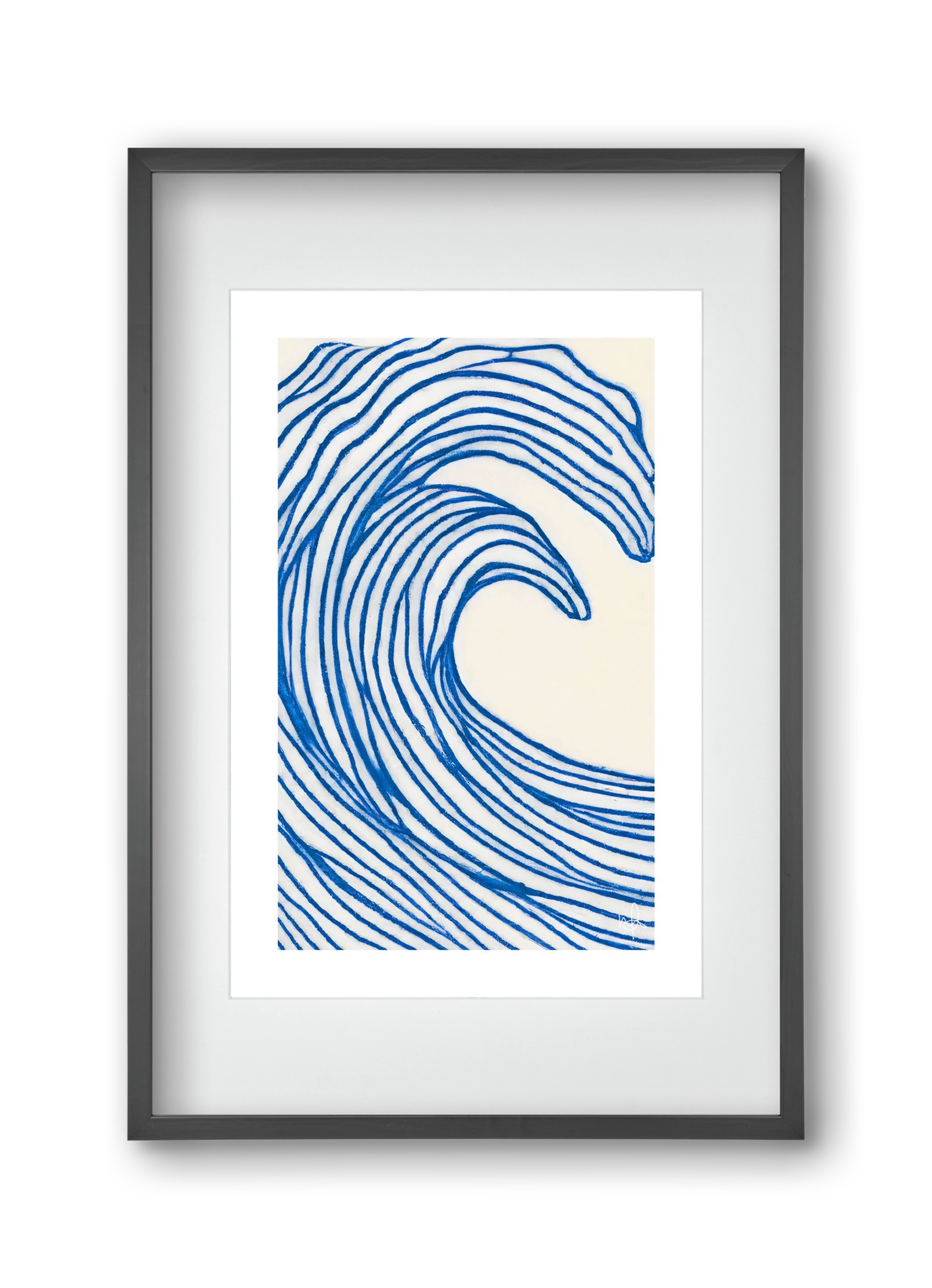 Wavy lines , 30x45 cm (20x30 cm), Fekete keret, paszpartuval