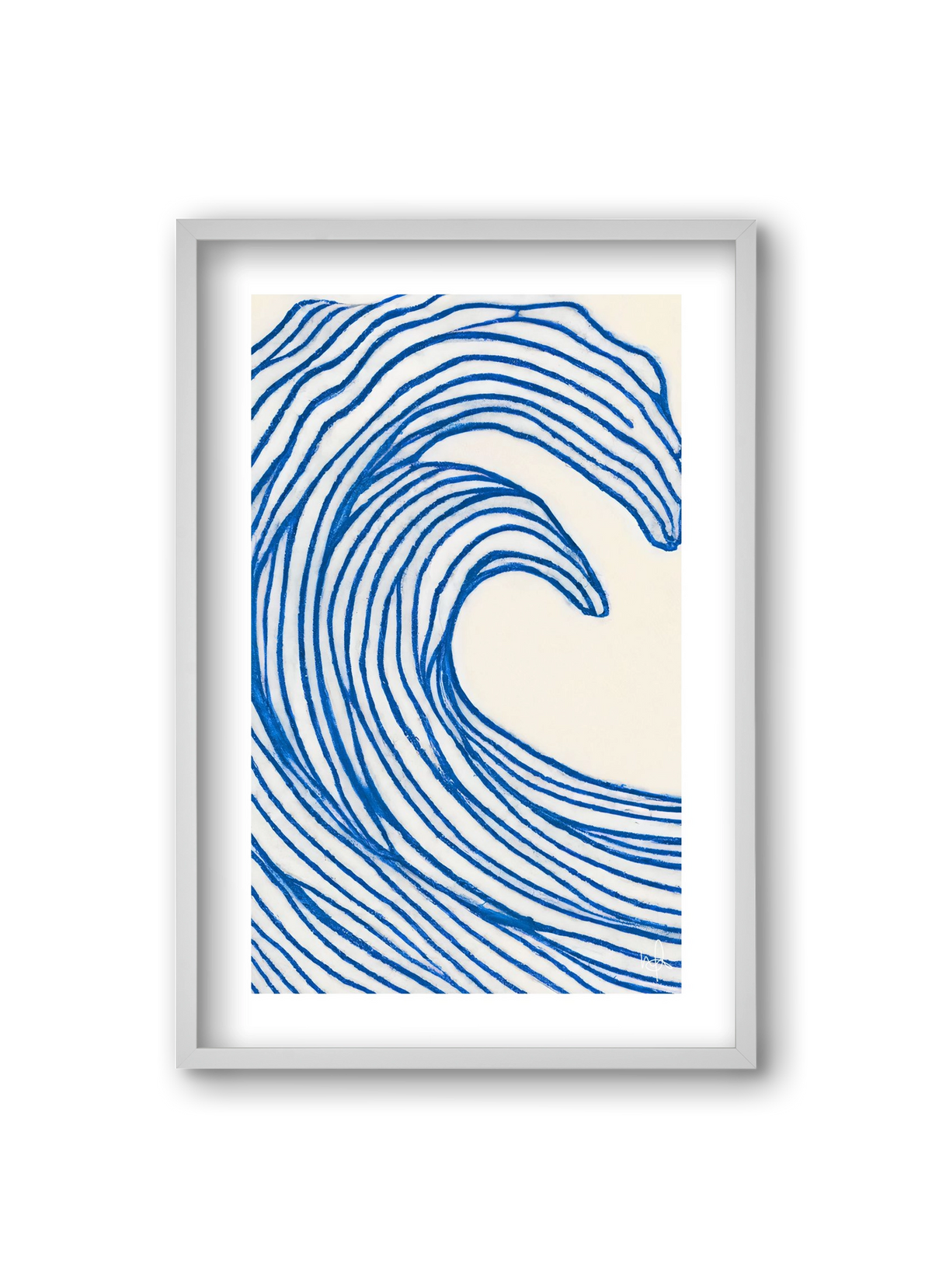 Wavy lines , 20x30 cm (20x30 cm), Fehér keret