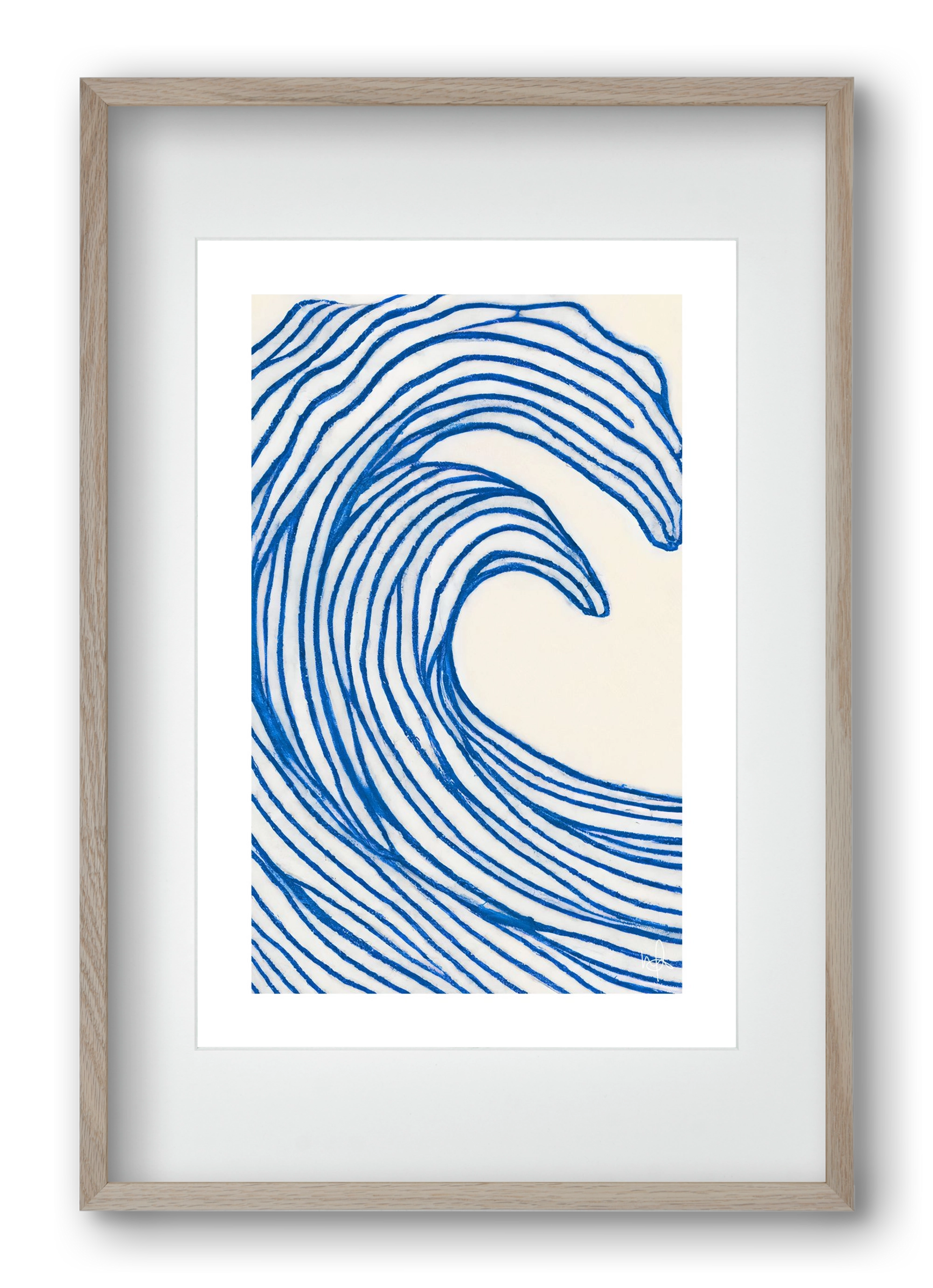 Wavy lines , 40x60 cm (30x45 cm), Tölgy keret, paszpartuval