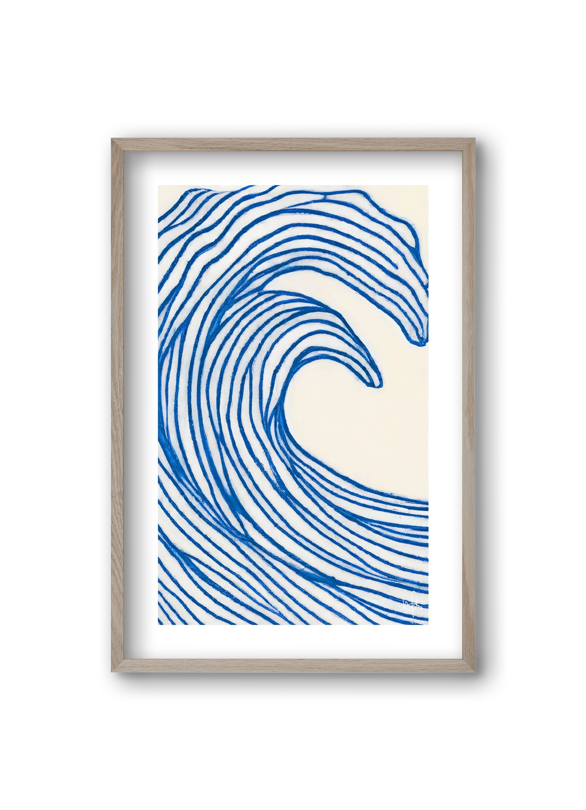 Wavy lines , 20x30 cm (20x30 cm), Tölgy keret