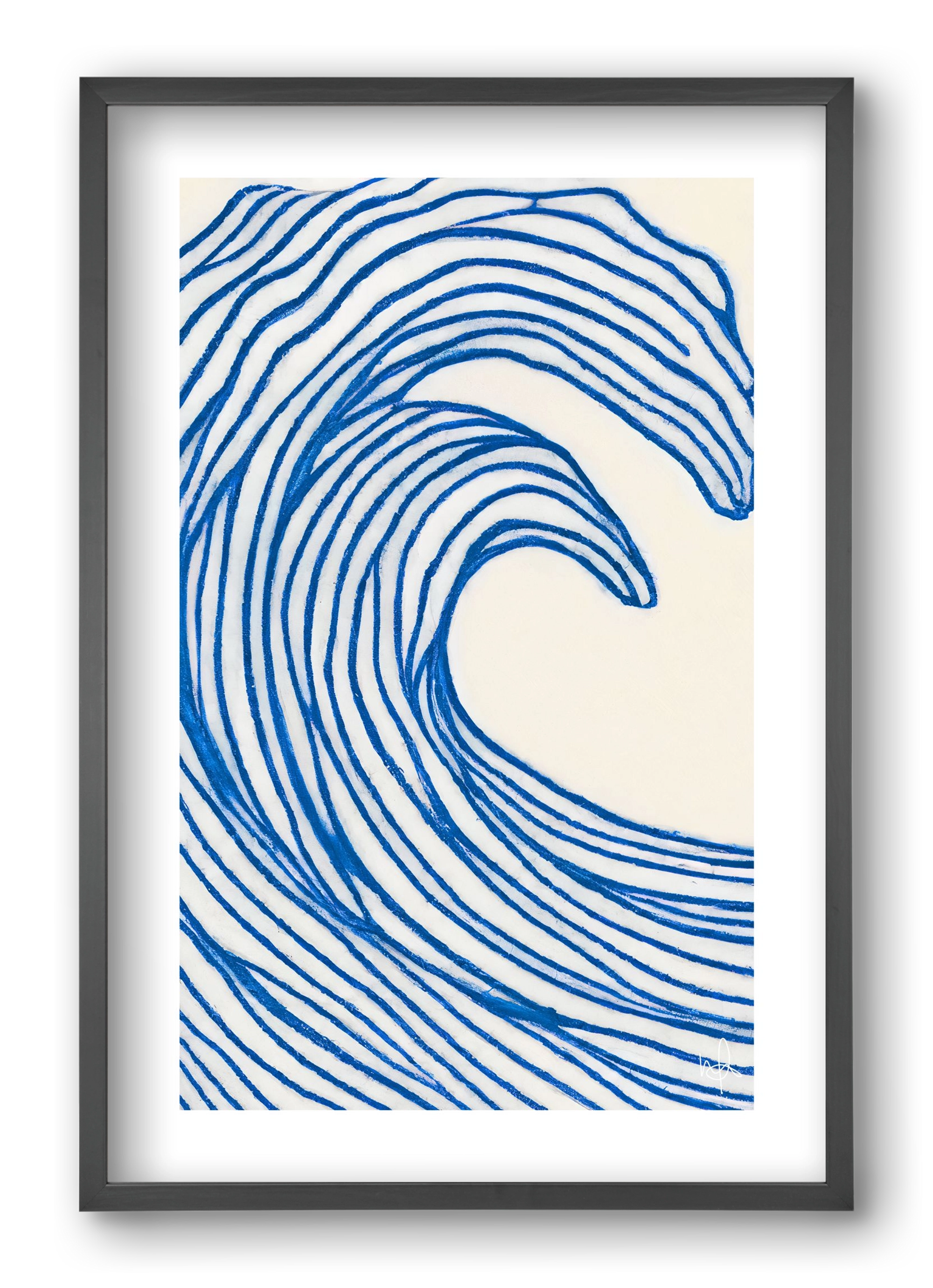 Wavy lines , 40x60 cm (40x60 cm), Fekete keret