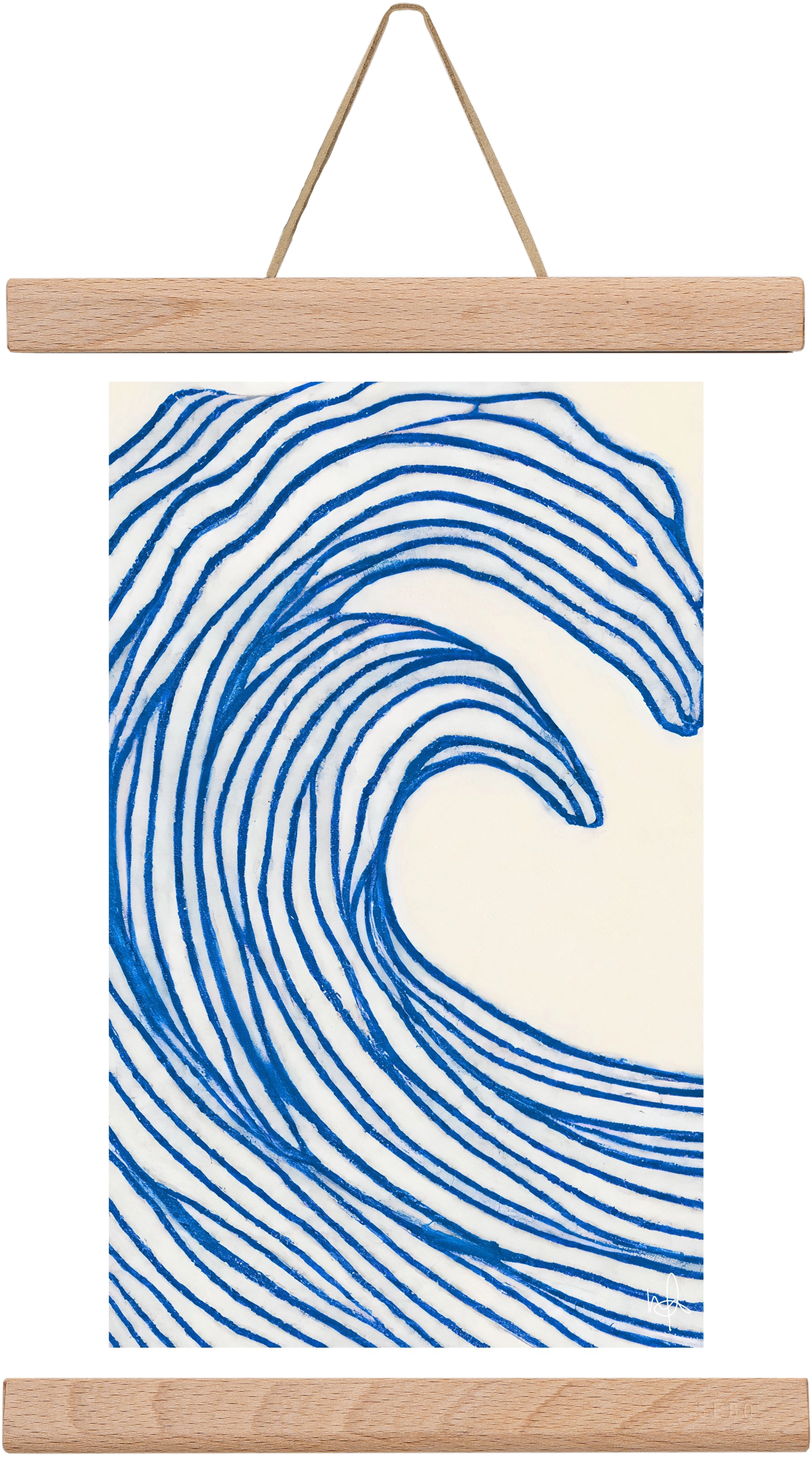 Wavy lines , 20x30 cm (20x30 cm), Tölgy akasztó