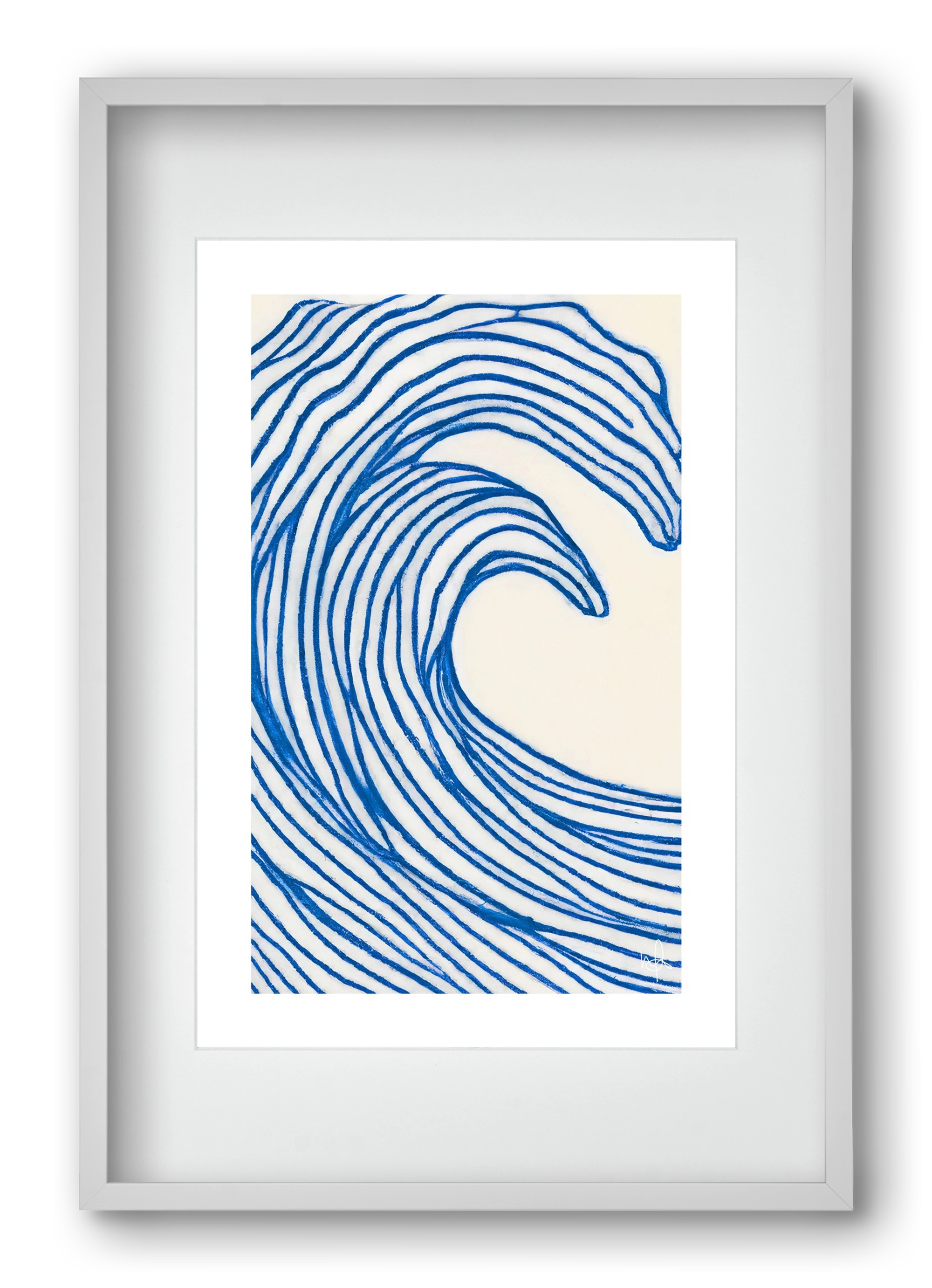 Wavy lines , 40x60 cm (30x45 cm), Fehér keret, paszpartuval