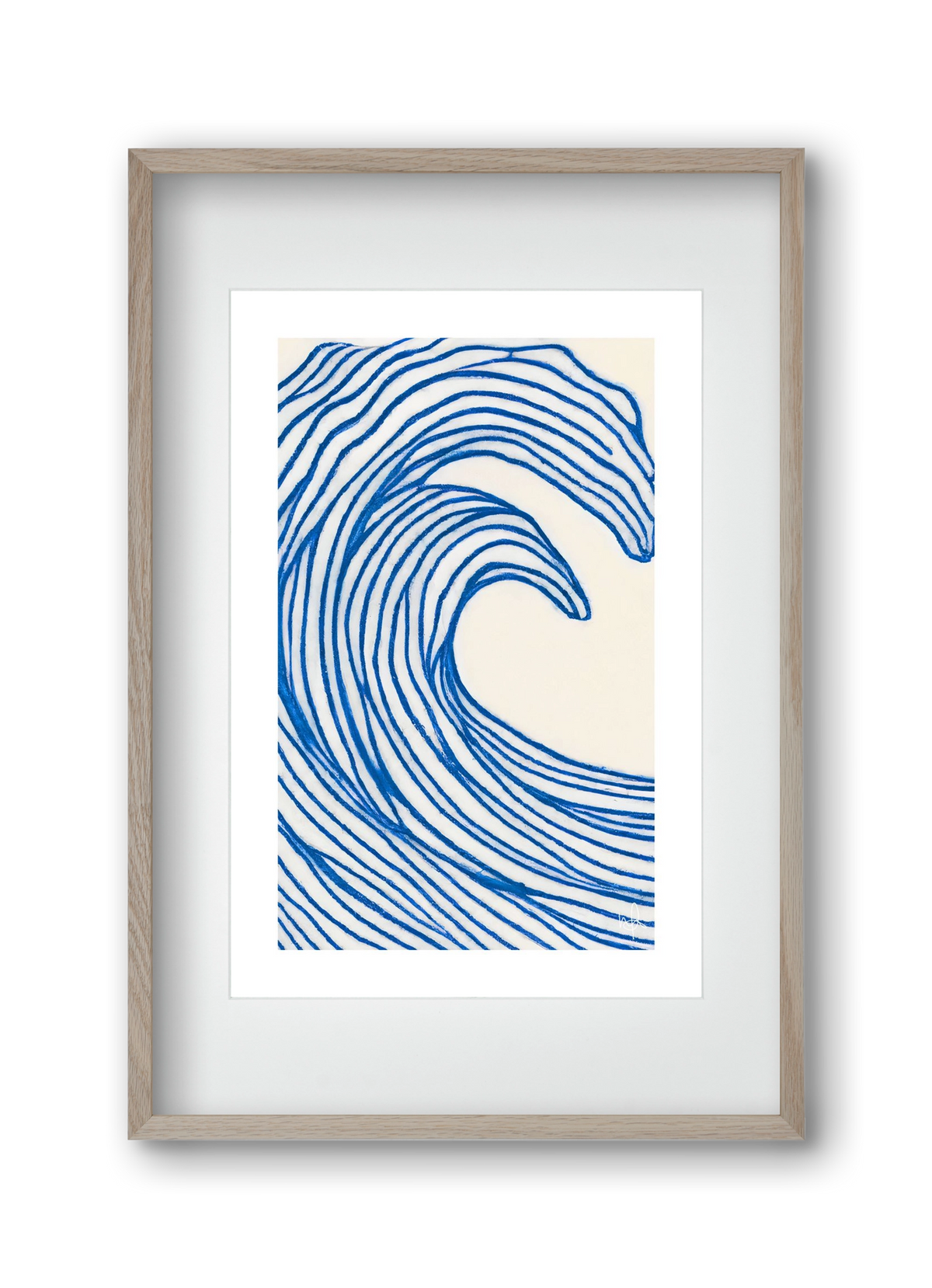 Wavy lines , 30x45 cm (20x30 cm), Tölgy keret, paszpartuval