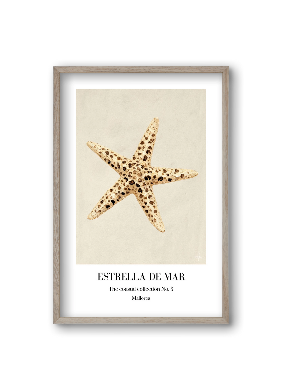 Estrella de mar, 20x30 cm (20x30 cm), Tölgy keret