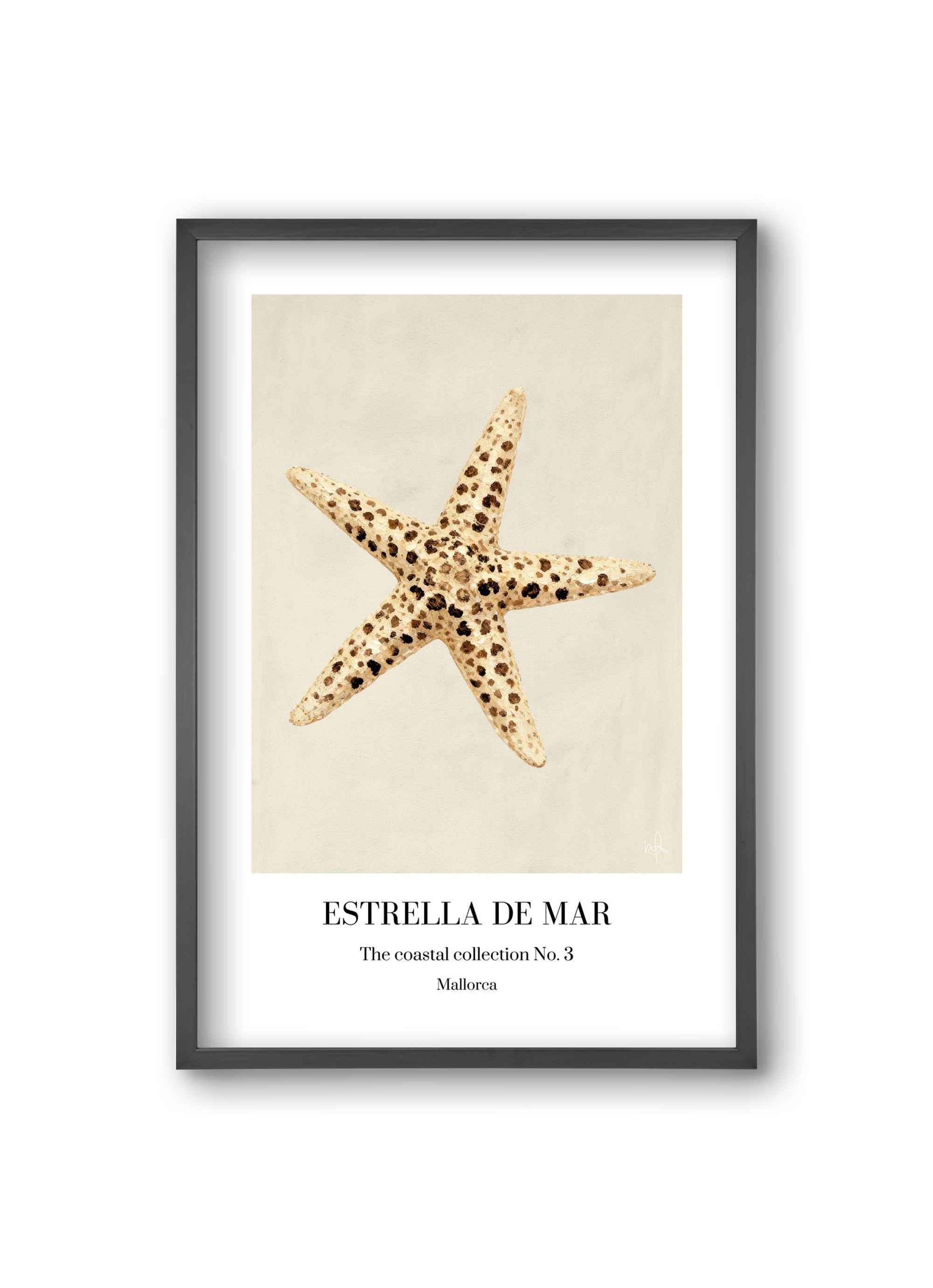Estrella de mar, 20x30 cm (20x30 cm), Fekete keret