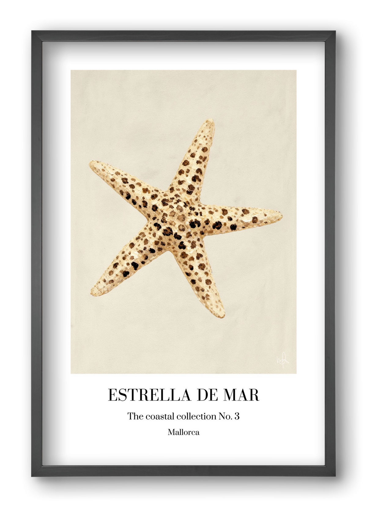 Estrella de mar, 40x60 cm (40x60 cm), Fekete keret
