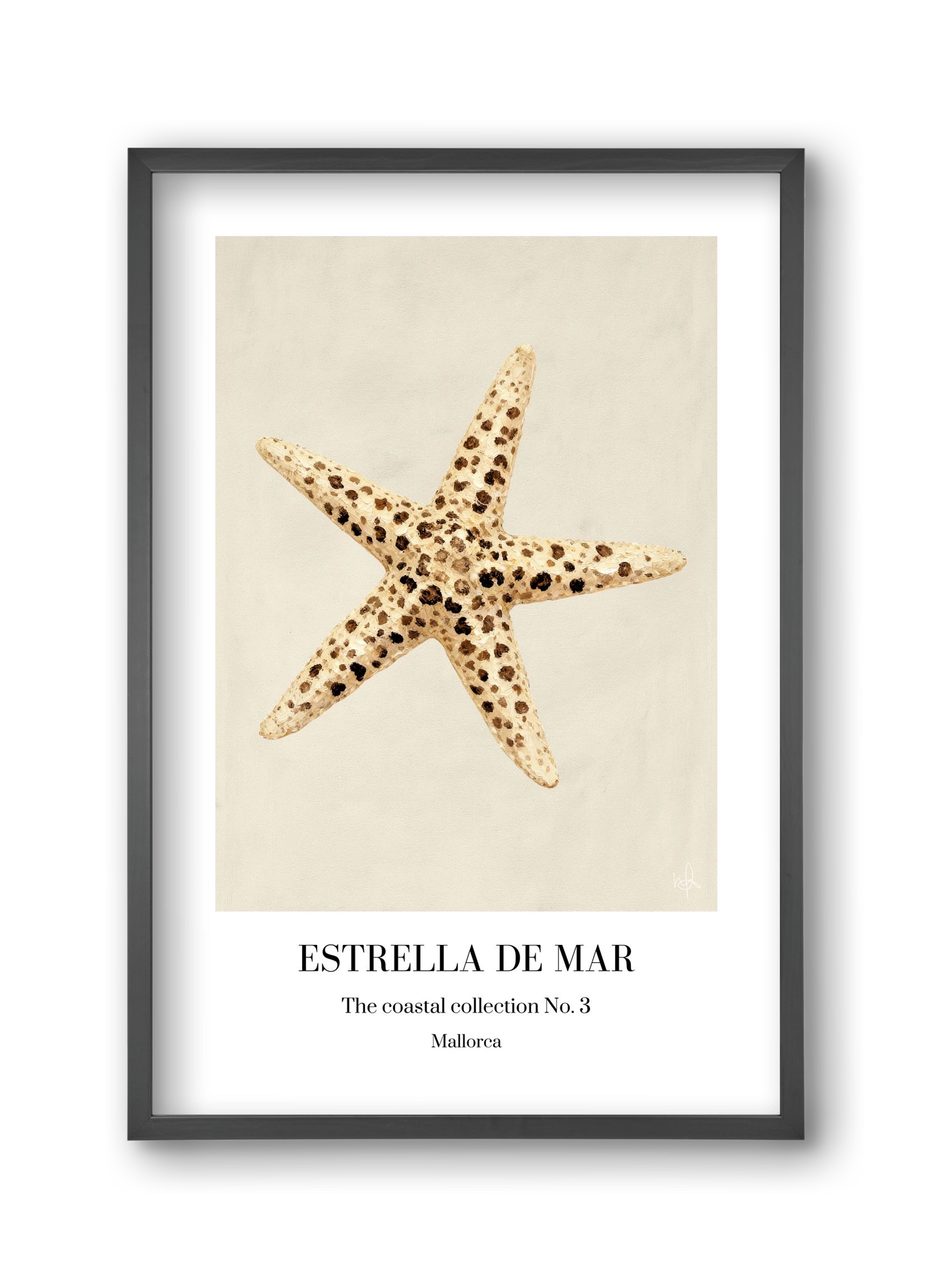 Estrella de mar, 30x45 cm (30x45 cm), Fekete keret