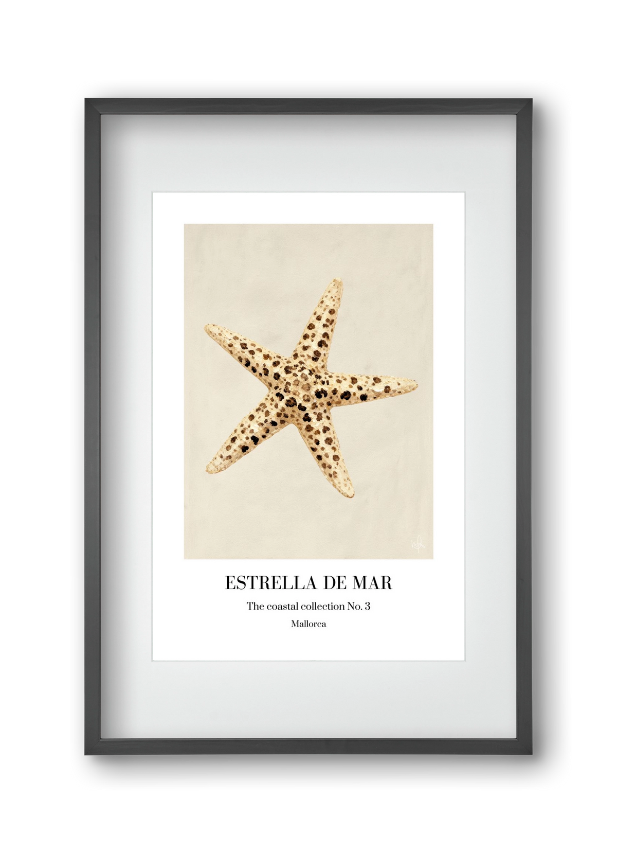Estrella de mar, 30x45 cm (20x30 cm), Fekete keret, paszpartuval
