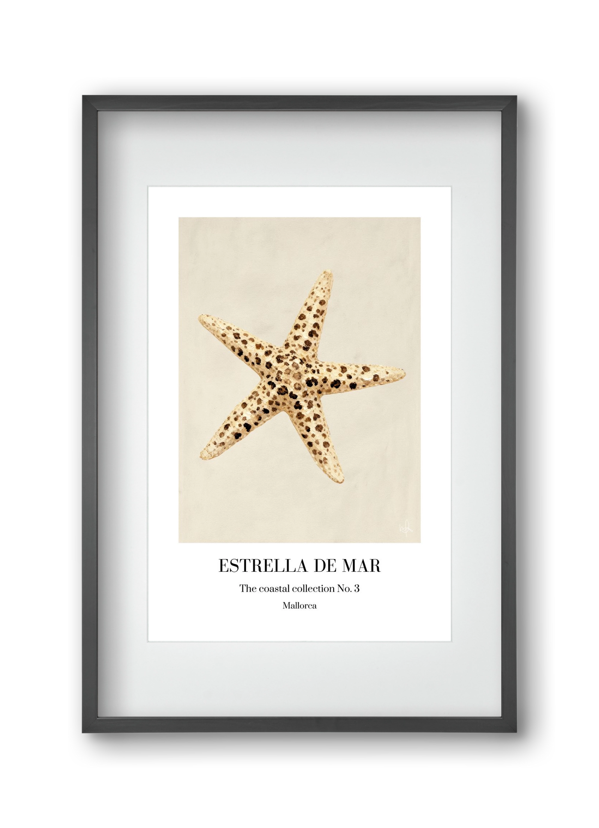 Estrella de mar, 30x45 cm (20x30 cm), Fekete keret, paszpartuval