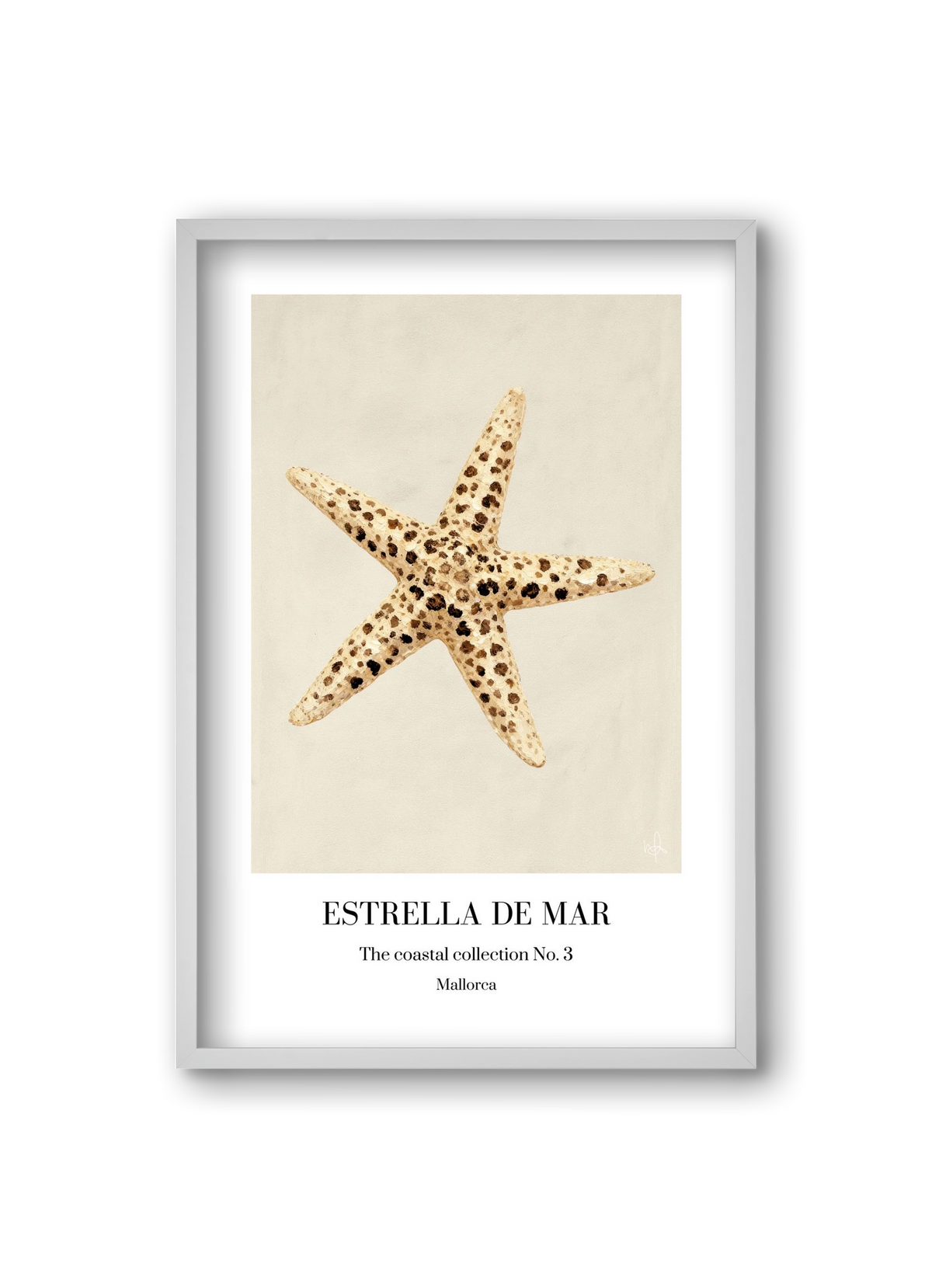 Estrella de mar, 20x30 cm (20x30 cm), Fehér keret
