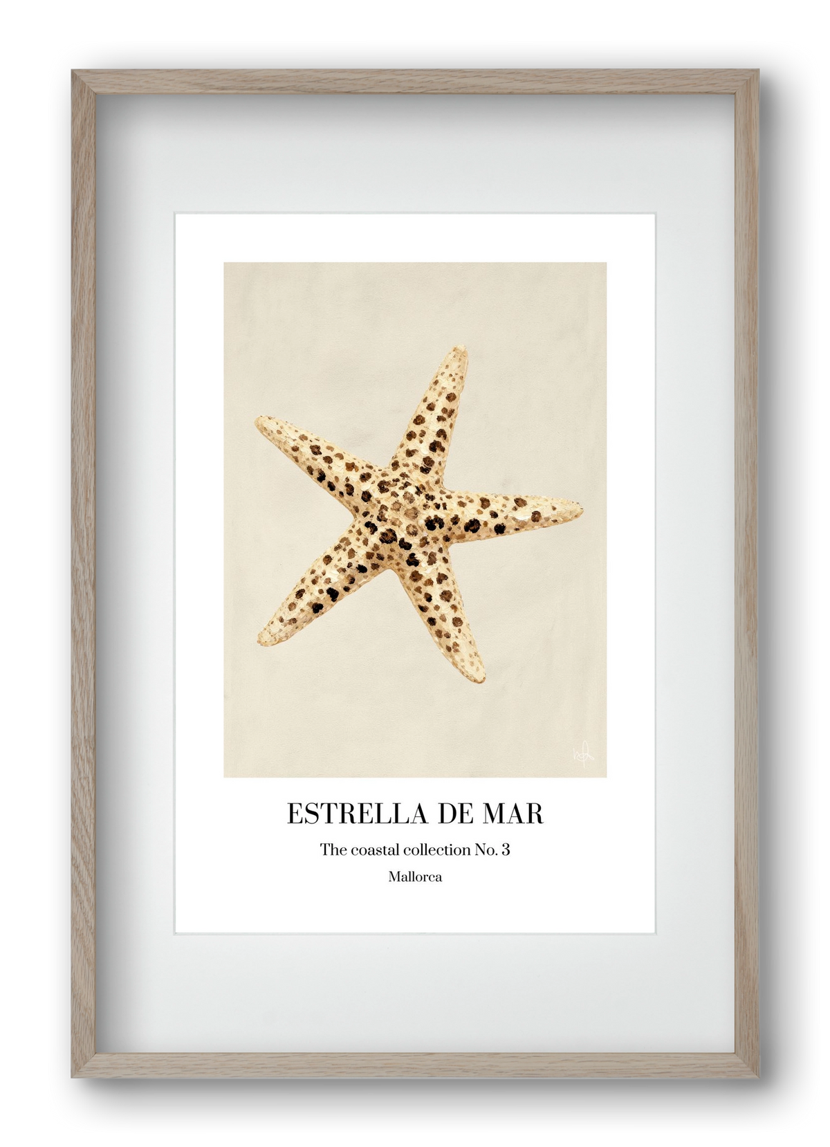 Estrella de mar, 40x60 cm (30x45 cm), Tölgy keret, paszpartuval