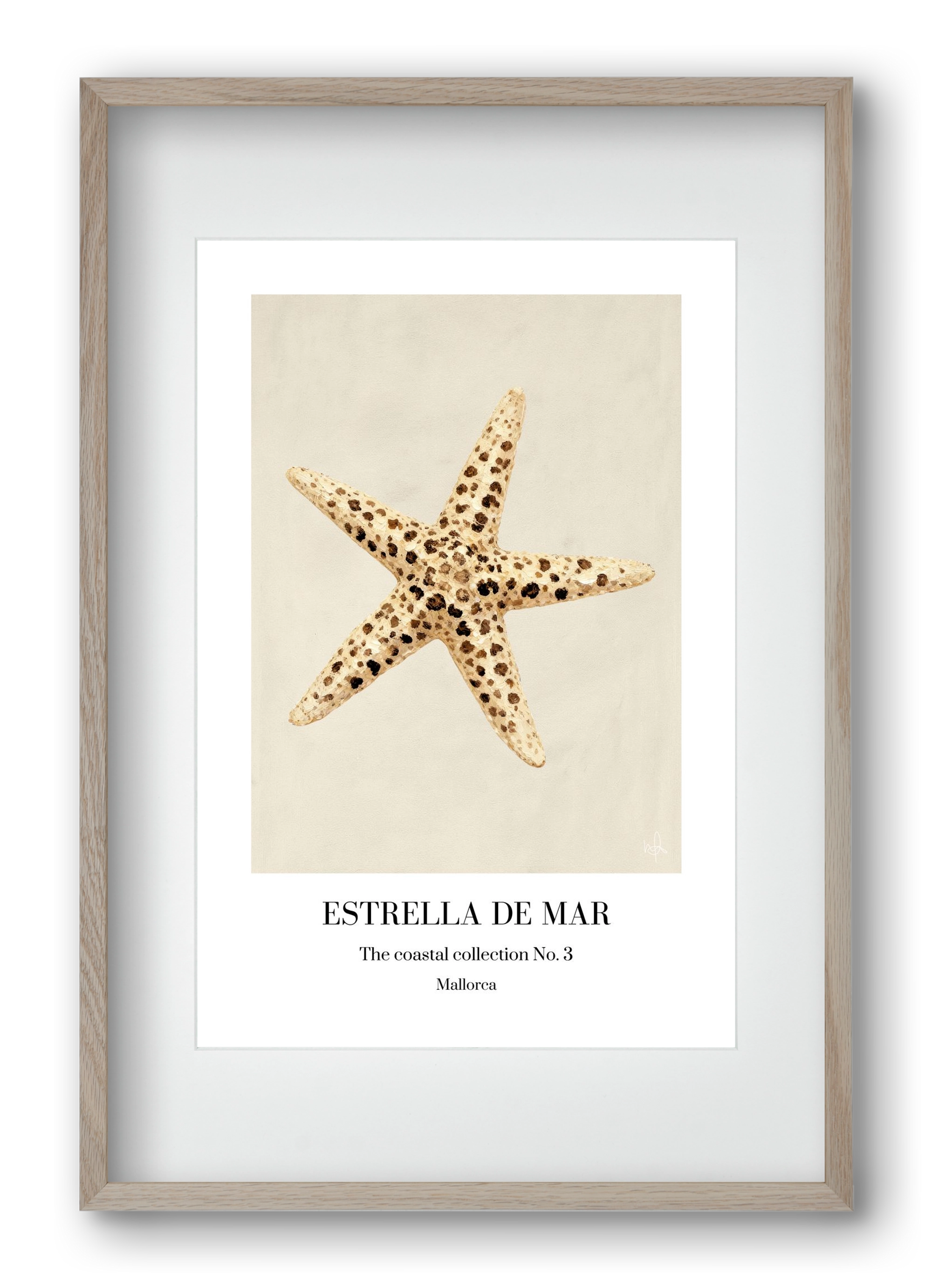 Estrella de mar, 40x60 cm (30x45 cm), Tölgy keret, paszpartuval