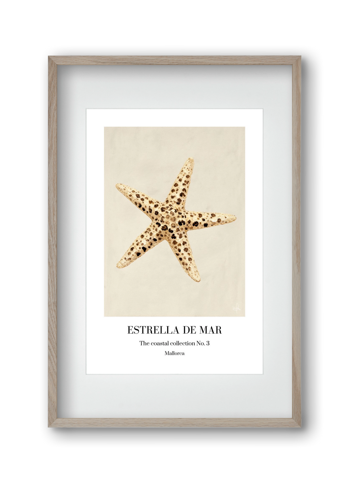Estrella de mar, 30x45 cm (20x30 cm), Tölgy keret, paszpartuval