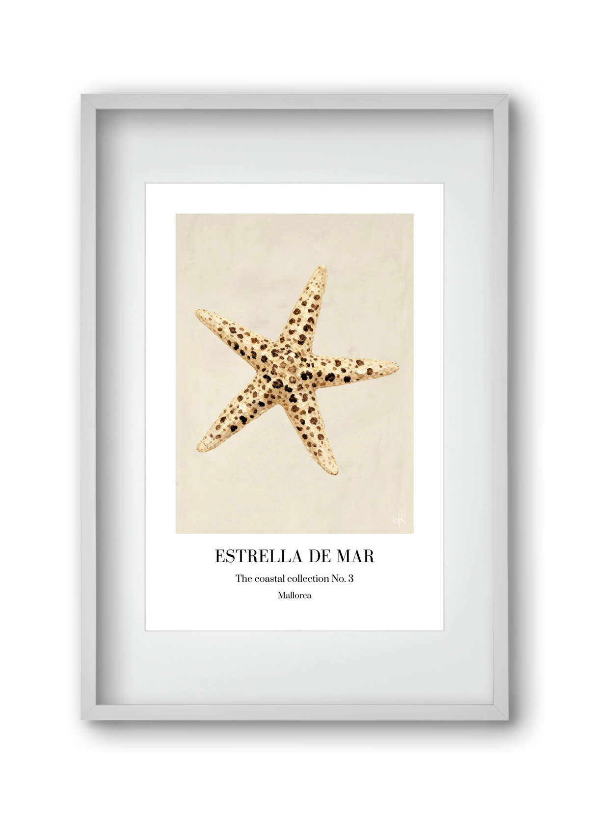 Estrella de mar, 30x45 cm (20x30 cm), Fehér keret, paszpartuval