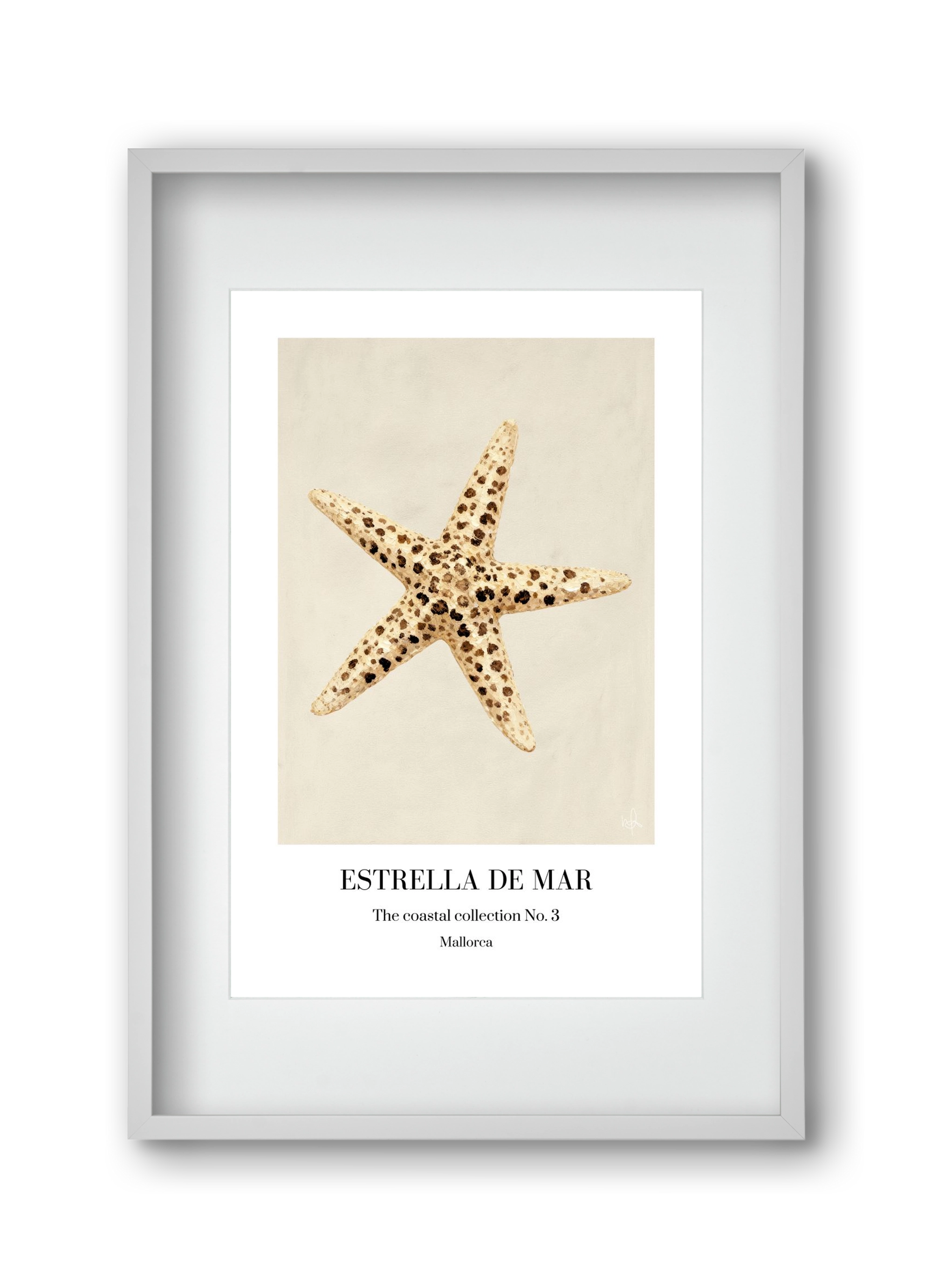 Estrella de mar, 30x45 cm (20x30 cm), Fehér keret, paszpartuval
