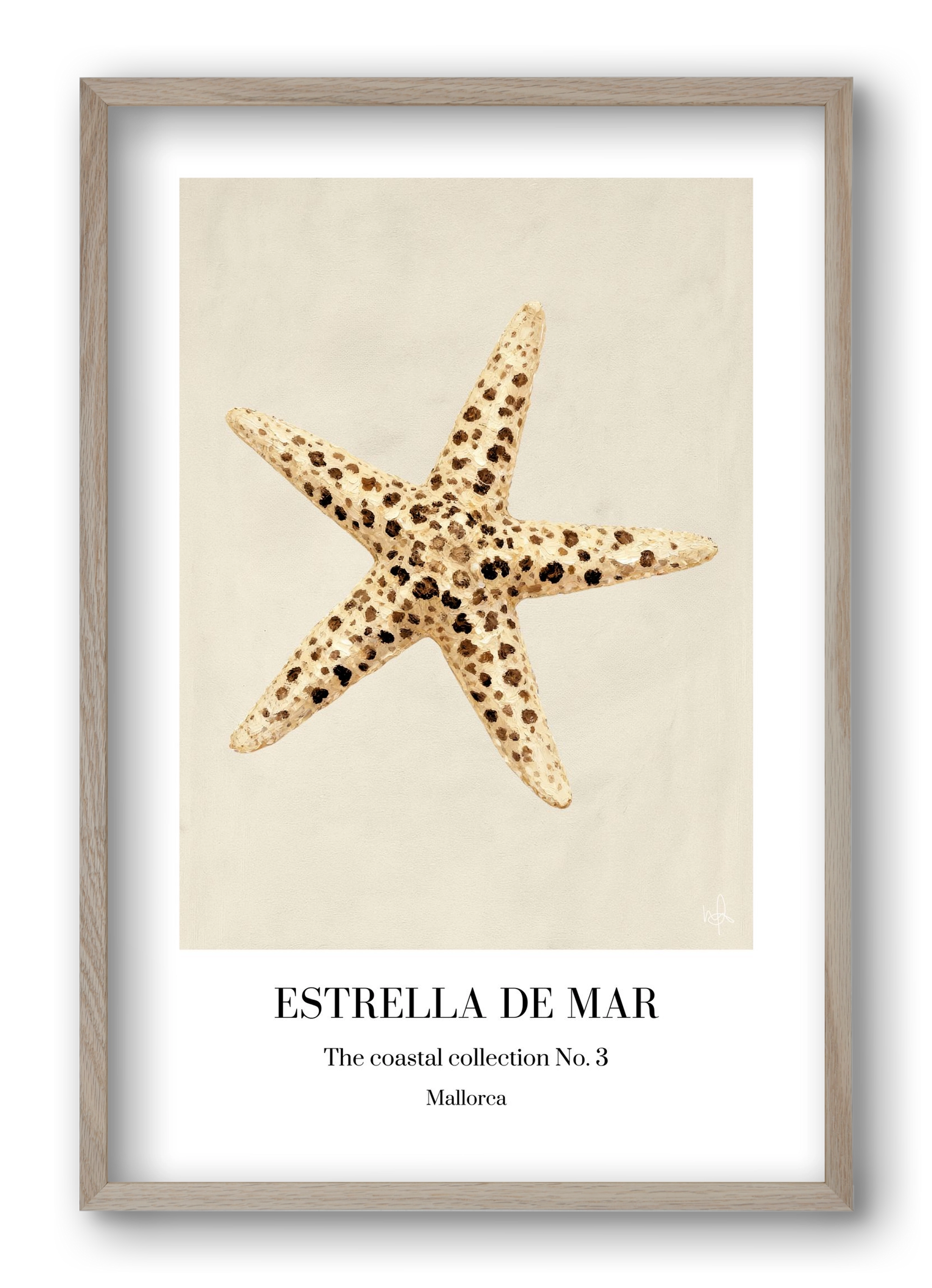 Estrella de mar, 40x60 cm (40x60 cm), Tölgy keret