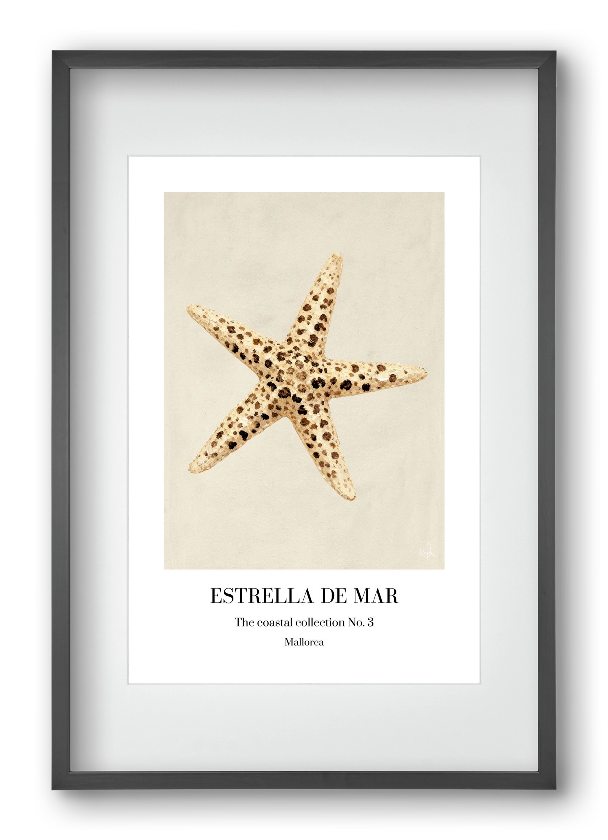 Estrella de mar, 40x60 cm (30x45 cm), Fekete keret, paszpartuval