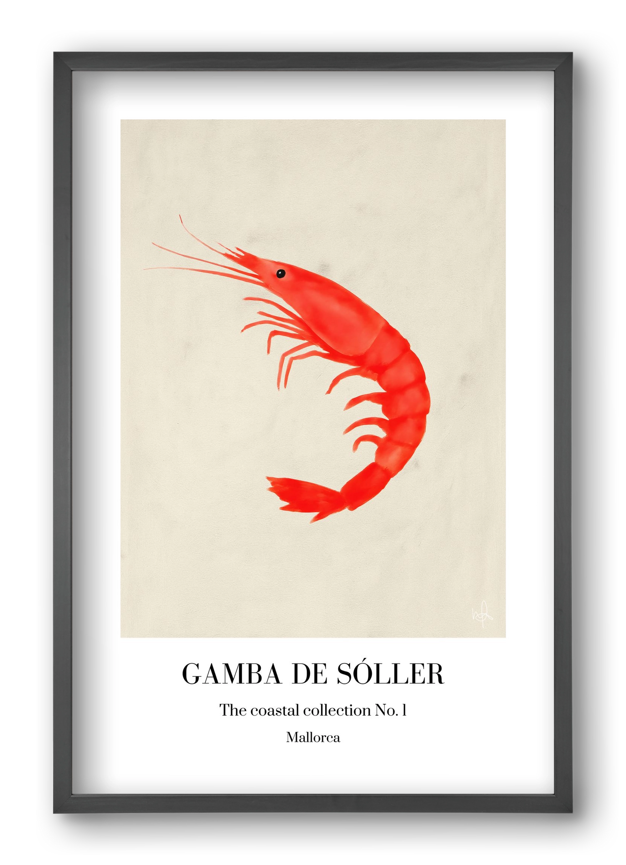 Gamba de soller, 40x60 cm (40x60 cm), Fekete keret