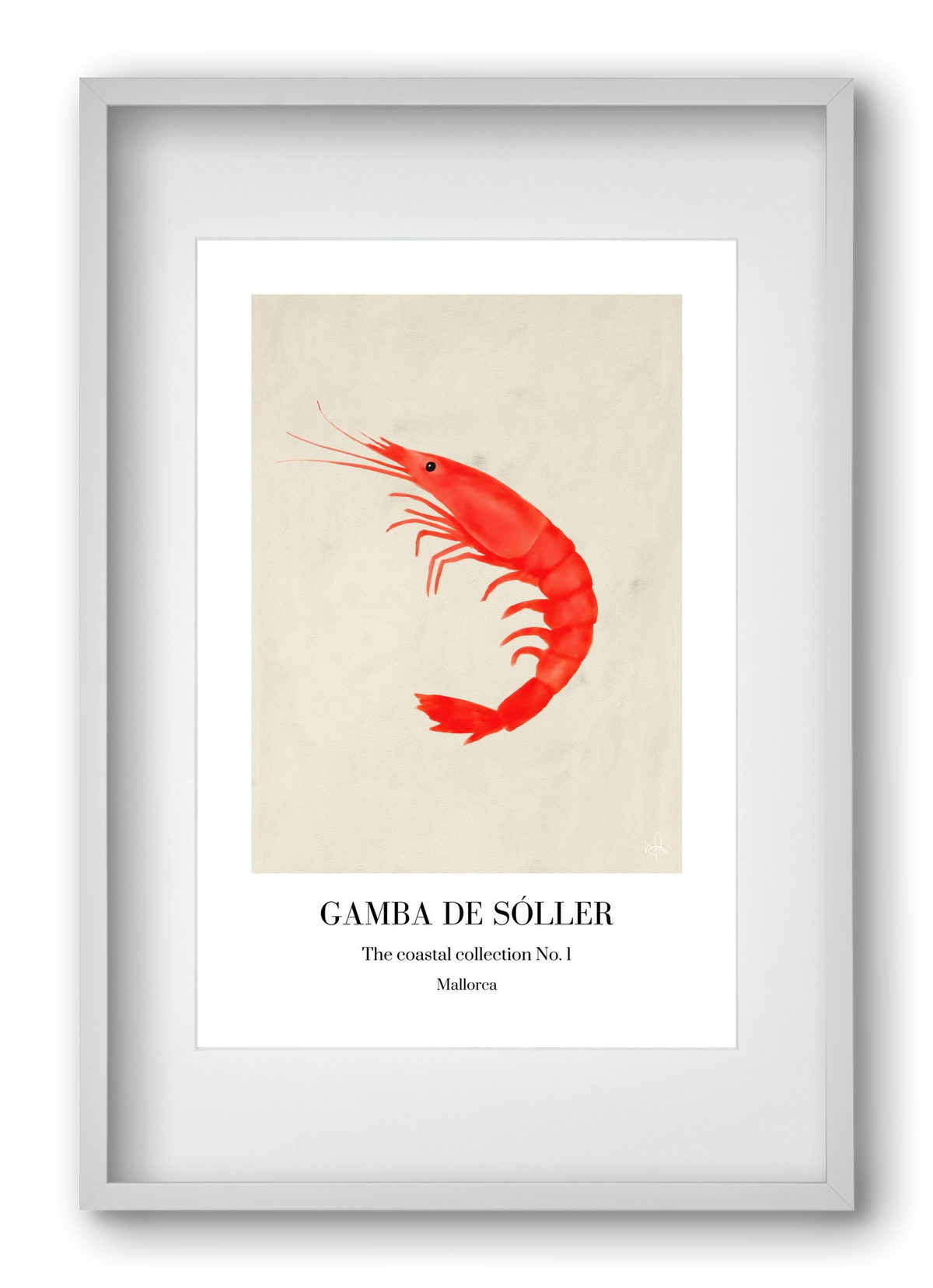 Gamba de soller, 40x60 cm (30x45 cm), Fehér keret, paszpartuval