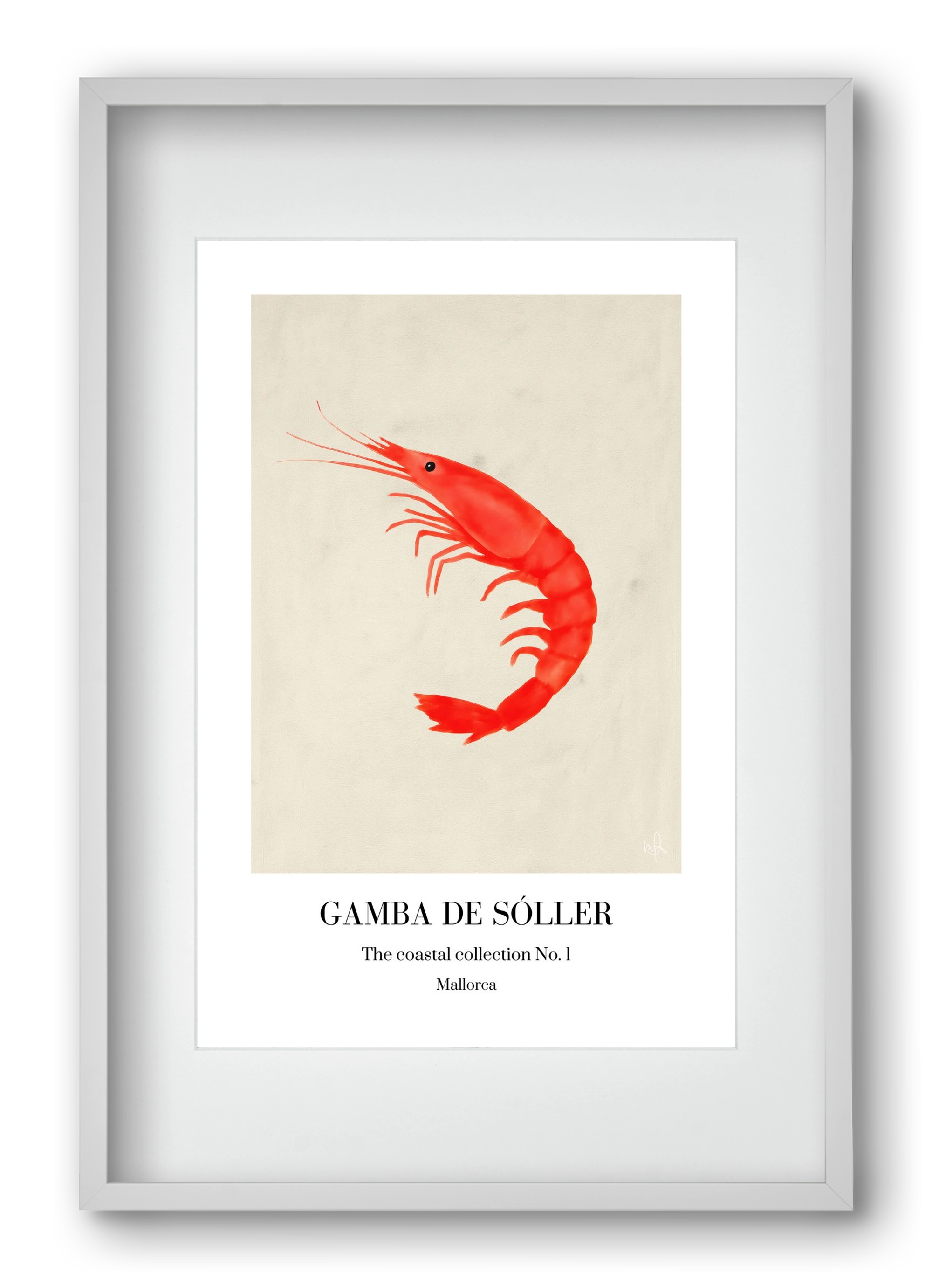 Gamba de soller, 40x60 cm (30x45 cm), Fehér keret, paszpartuval