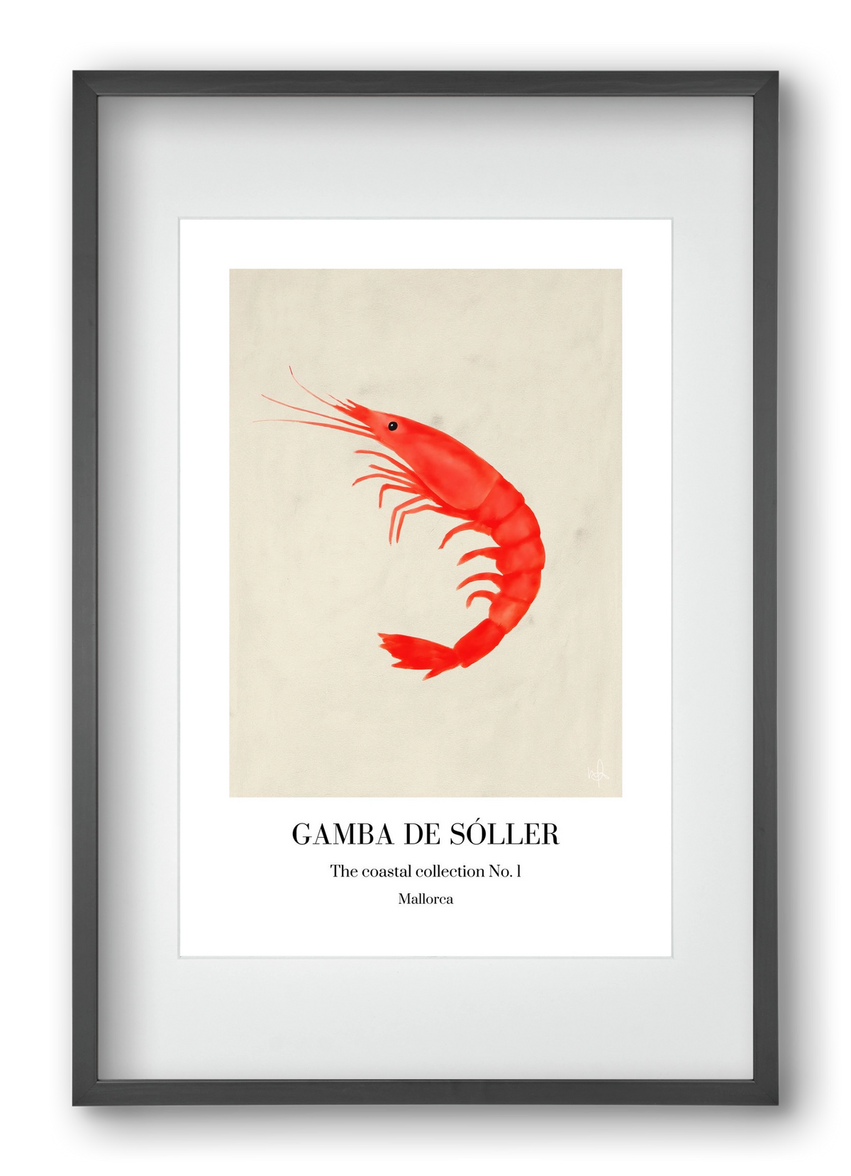Gamba de soller, 40x60 cm (30x45 cm), Fekete keret, paszpartuval