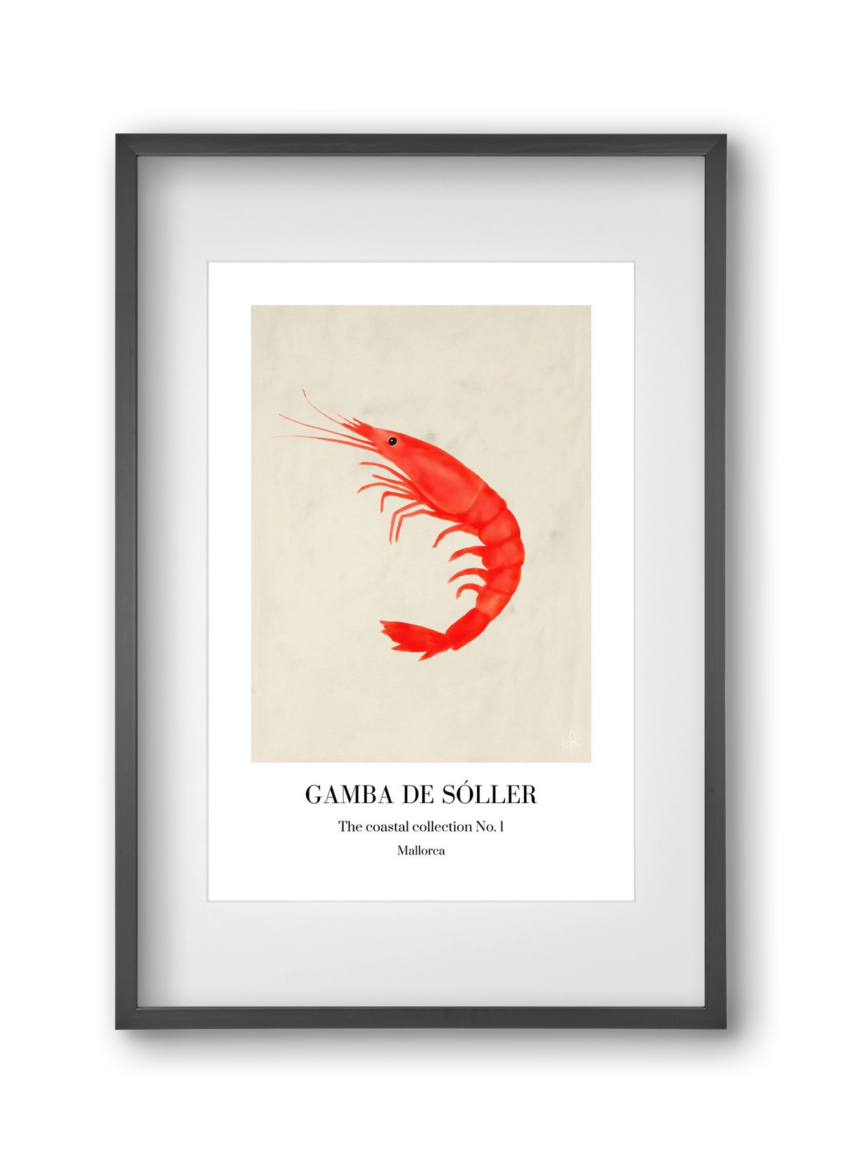 Gamba de soller, 30x45 cm (20x30 cm), Fekete keret, paszpartuval