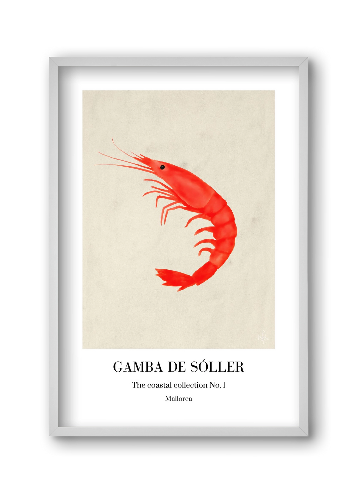 Gamba de soller, 30x45 cm (30x45 cm), Fehér keret