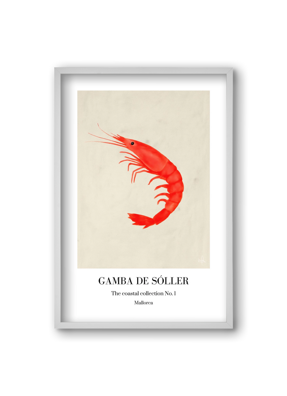 Gamba de soller, 20x30 cm (20x30 cm), Fehér keret