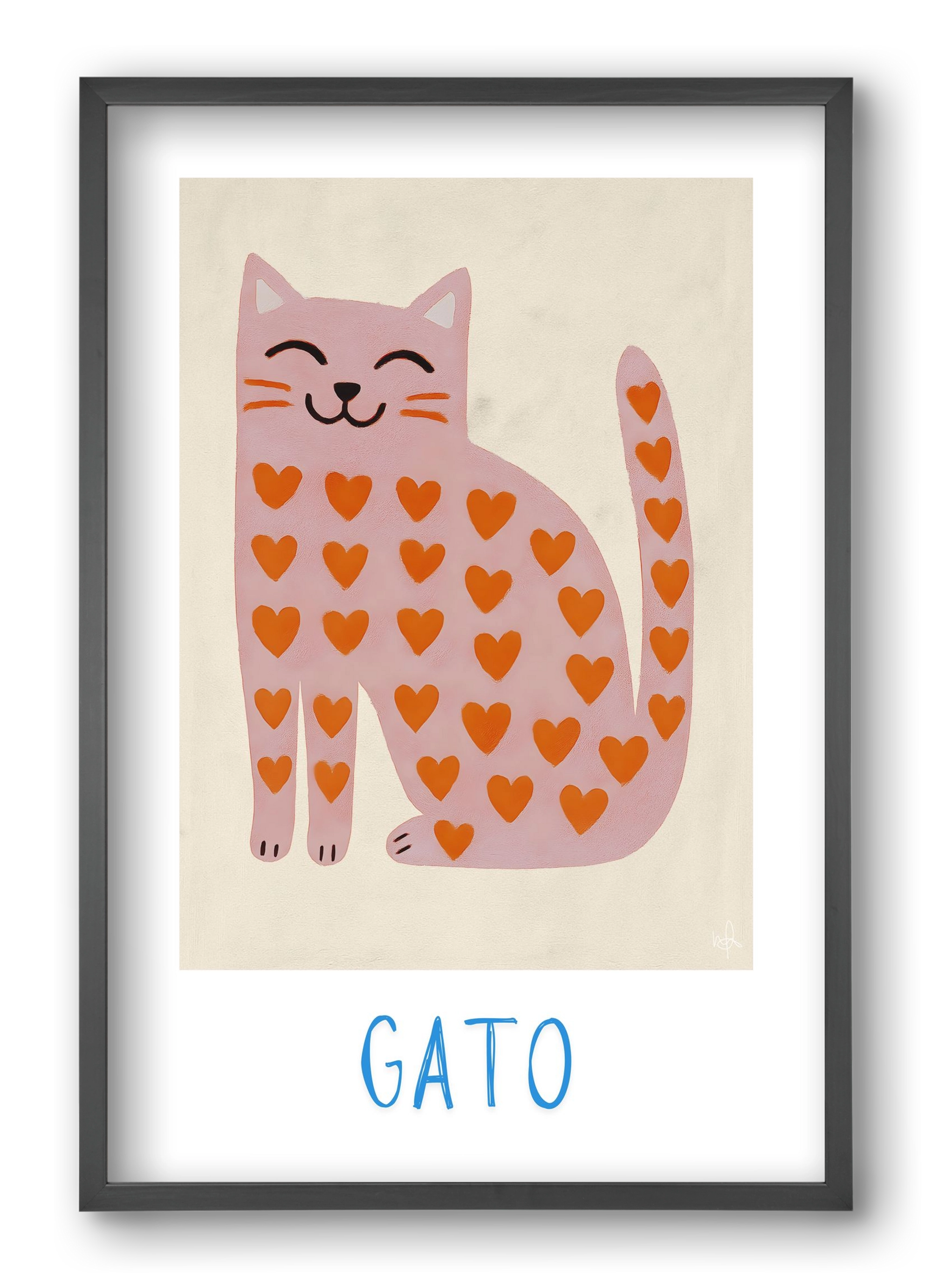 Gato , 40x60 cm (40x60 cm), Fekete keret