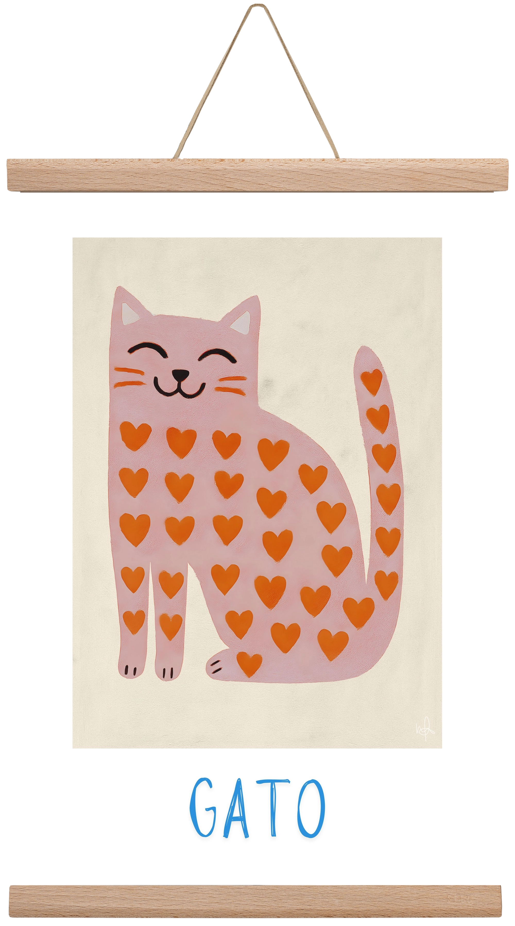 Gato , 30x45 cm (30x45 cm), Tölgy akasztó