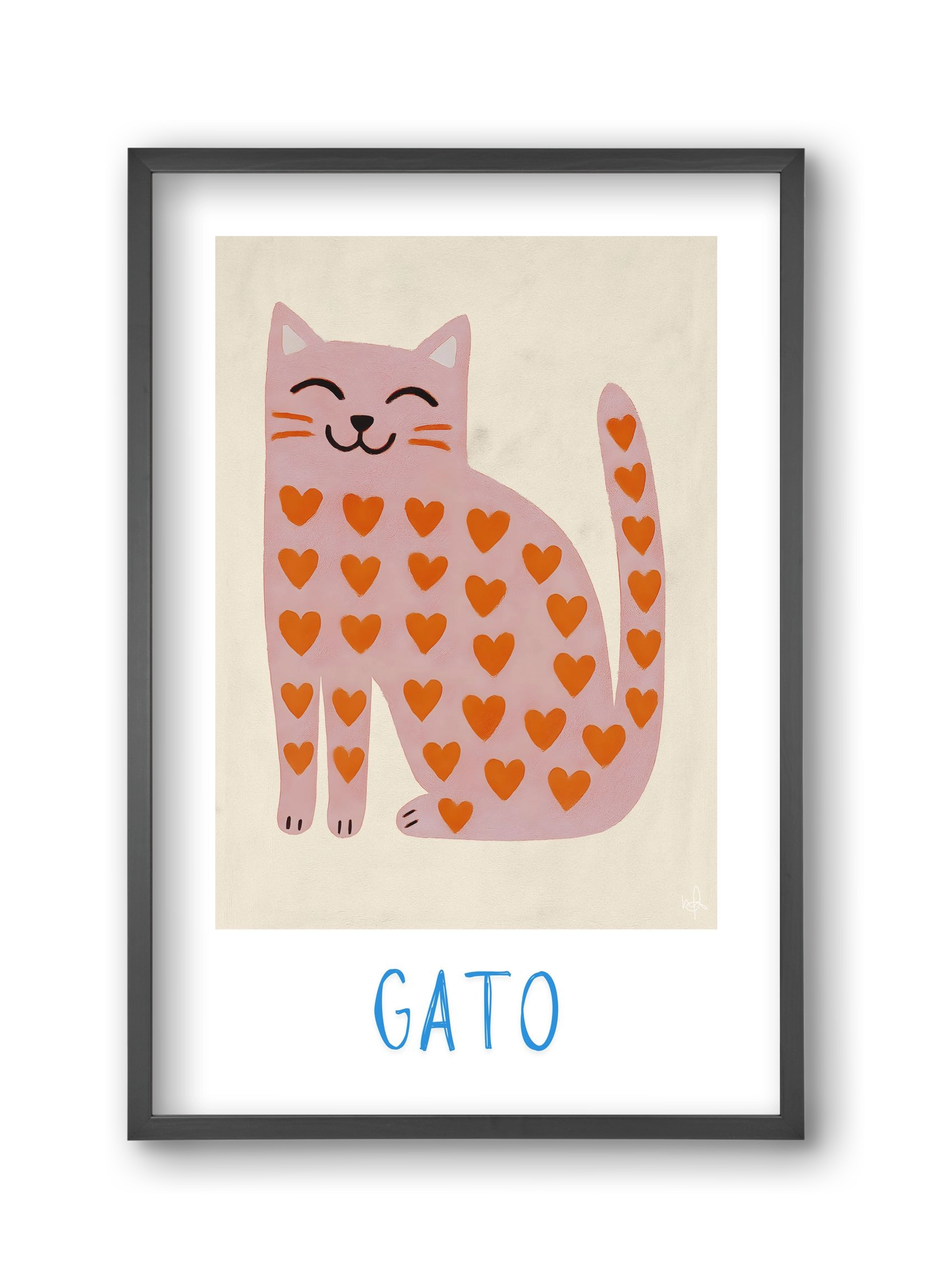 Gato , 30x45 cm (30x45 cm), Fekete keret